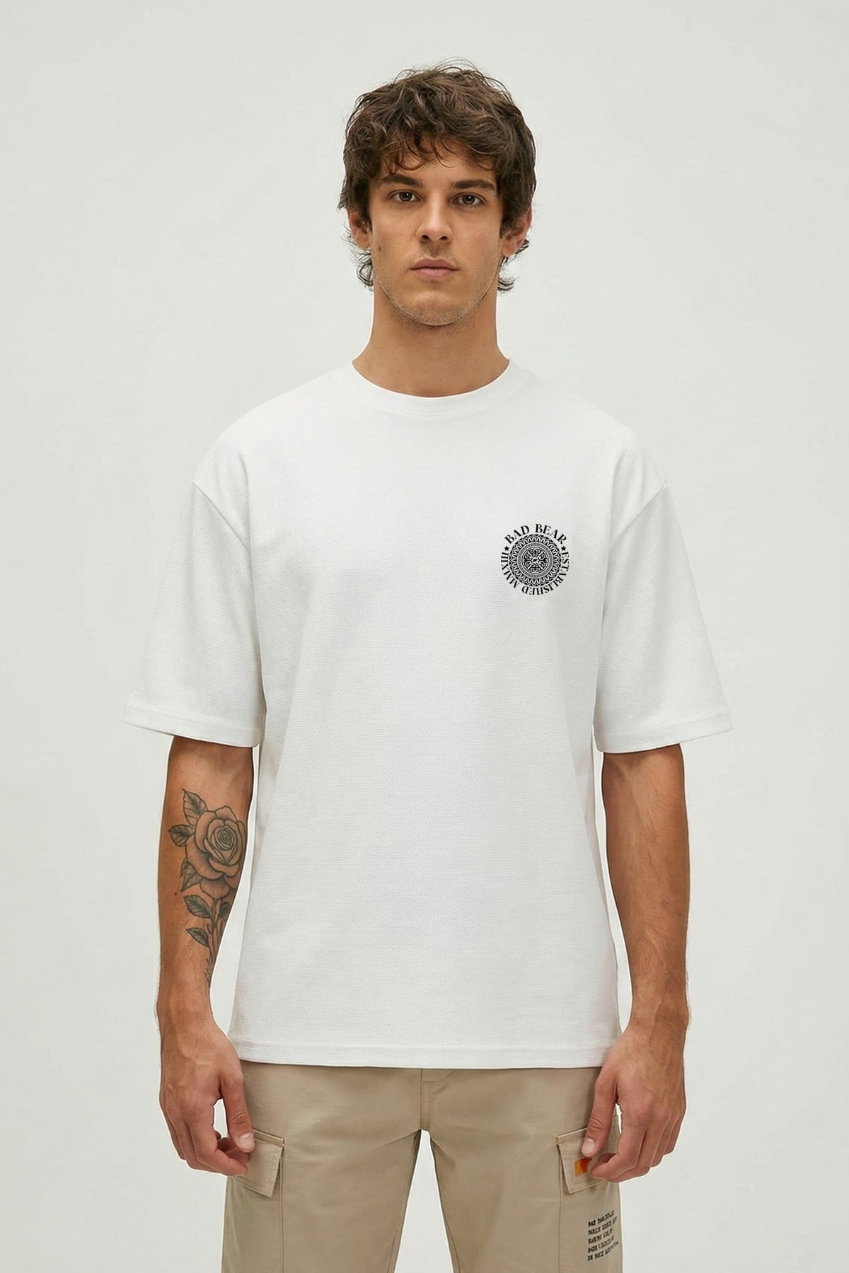 MONS T-SHIRT PRINTED T-SHIRT BEYAZ  MAN T-SHIRT MONS T-SHIRTMONS T-SHIRT