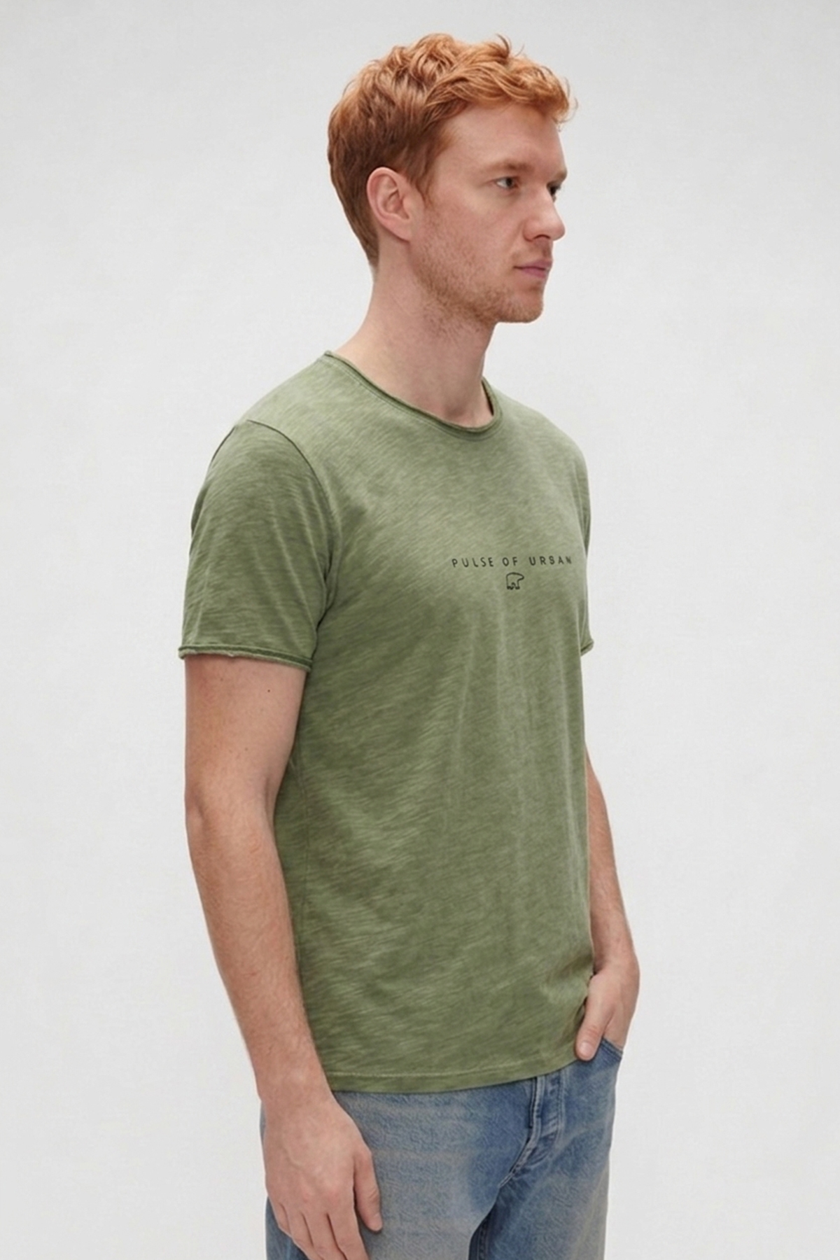 PULSE T-SHIRT PRINTED T-SHIRT SOLUK YEŞİL  MAN T-SHIRT PULSE T-SHIRTPULSE T-SHIRT