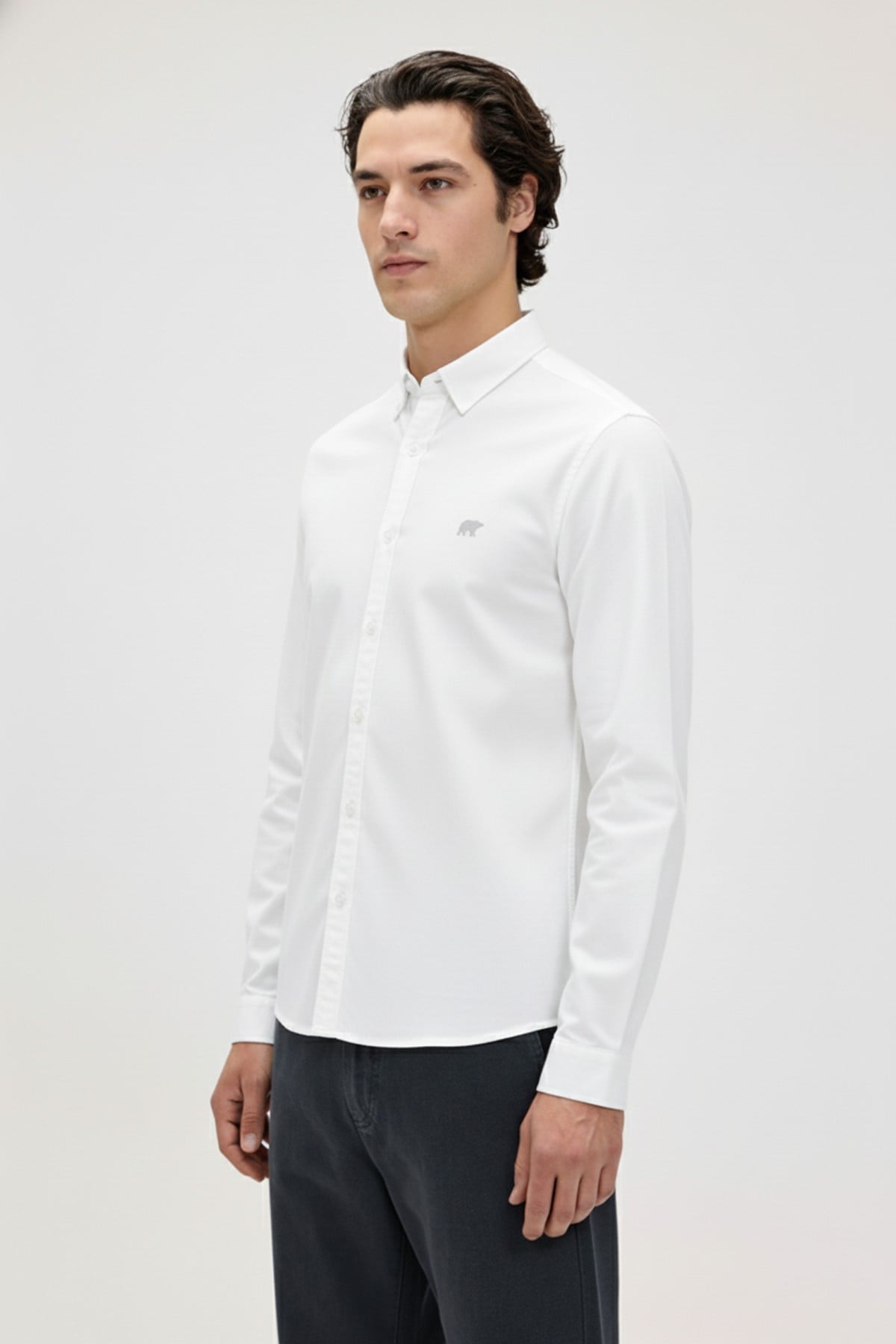 VICTOR BASIC SHIRT BASIC SHIRT BEYAZ DÜĞMELİ MAN SHIRT VICTOR BASIC SHIRTVICTOR BASIC SHIRT