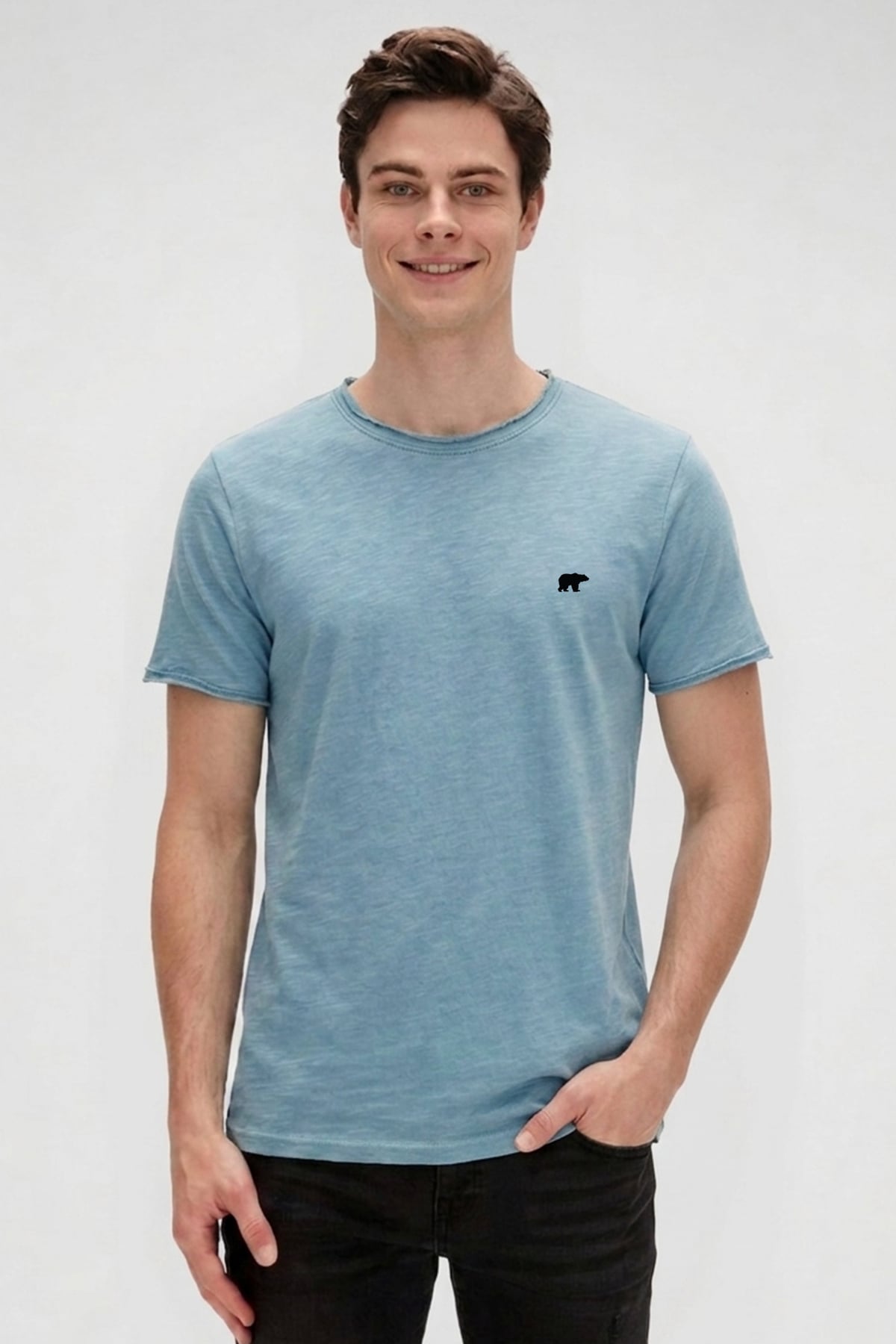 Flam Urbanıst Retro Mavi Basic Erkek Tişört