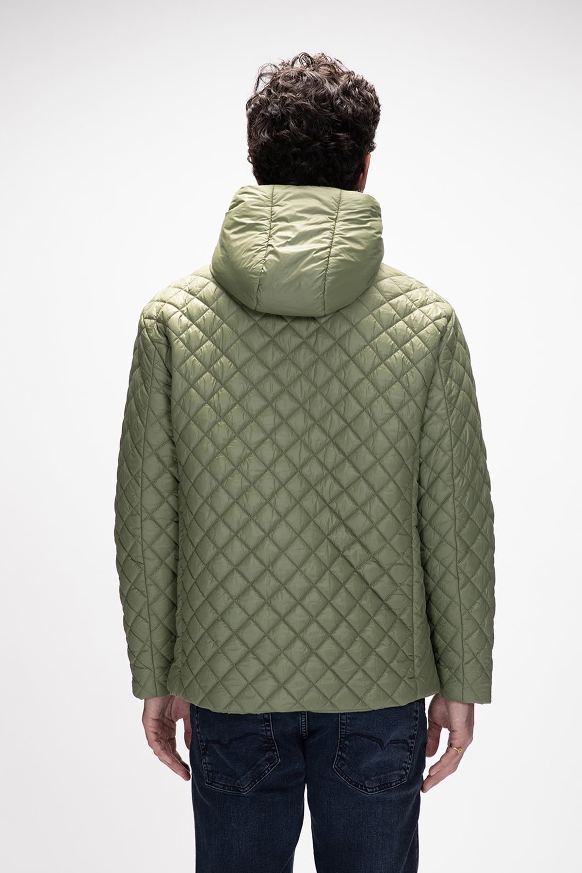 Shang Soluk Yeşi̇L Puffer Kapüşonlu Erkek Mont