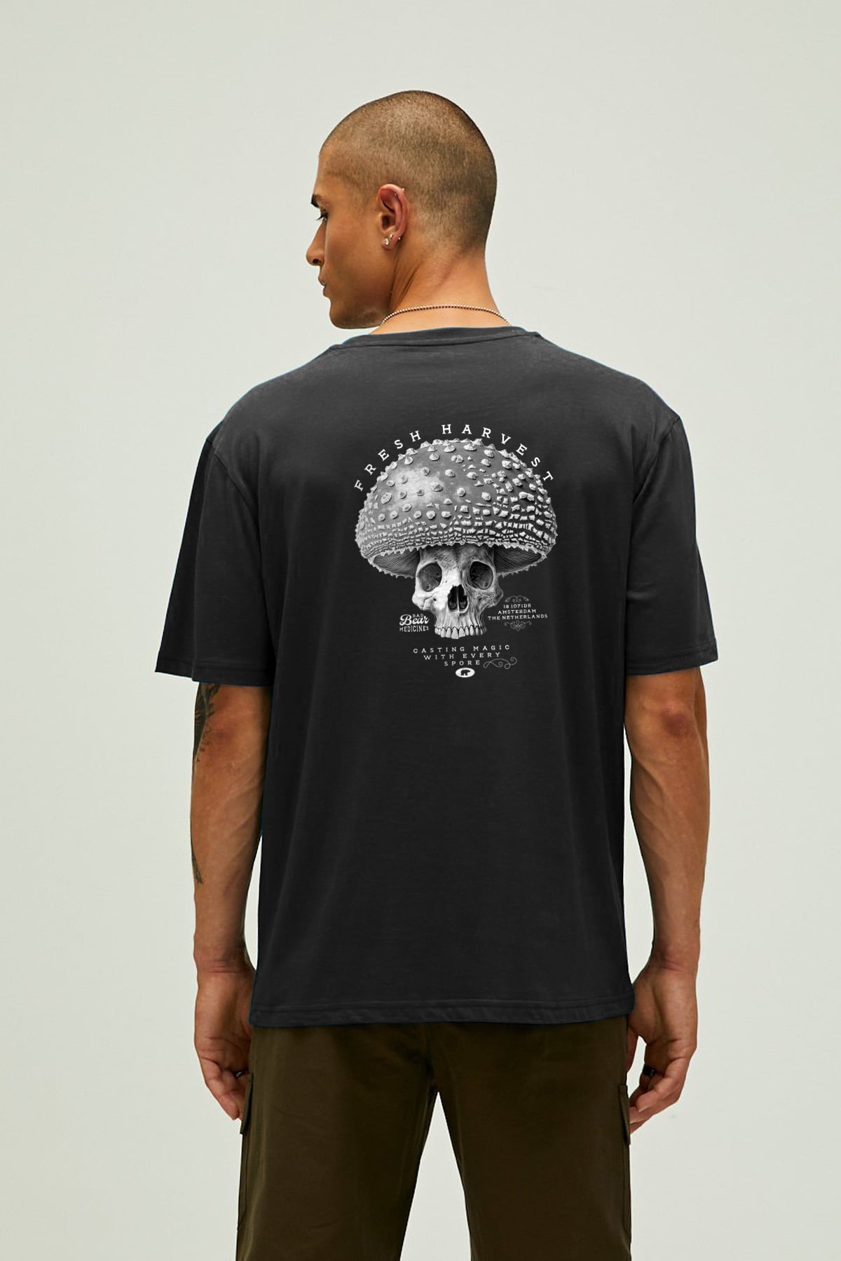 FRESH T-SHIRT PRINTED T-SHIRT SİYAH  MAN T-SHIRT FRESH T-SHIRTFRESH T-SHIRT