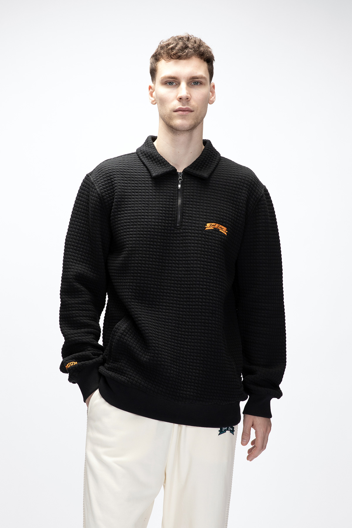 Diez Si̇yah Yarım Fermuarlı Erkek Sweatshirt