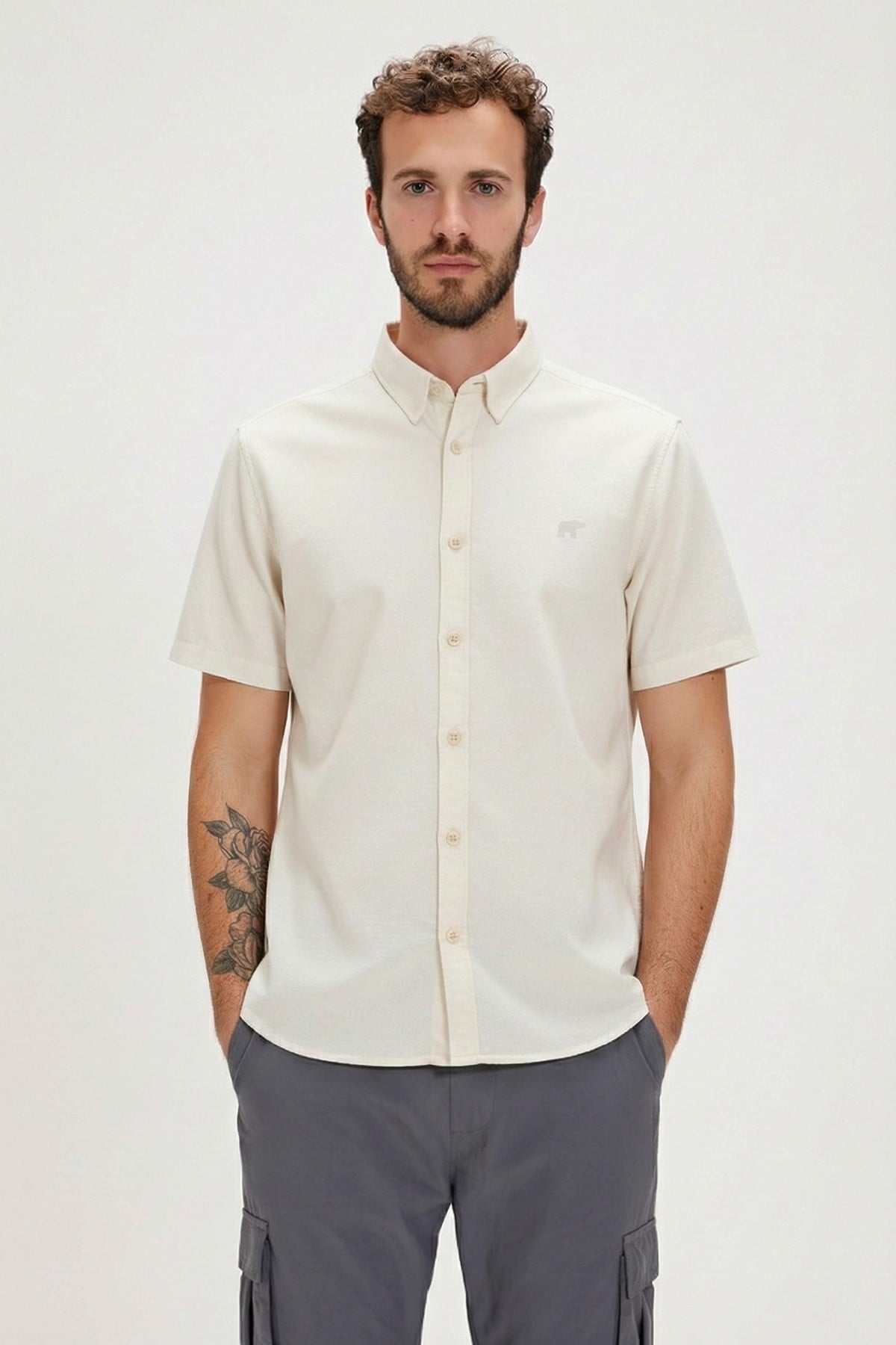 PLANT BASIC SHIRT BASIC SHIRT BEYAZ DÜĞMELİ MAN SHIRT PLANT BASIC SHIRTPLANT BASIC SHIRT