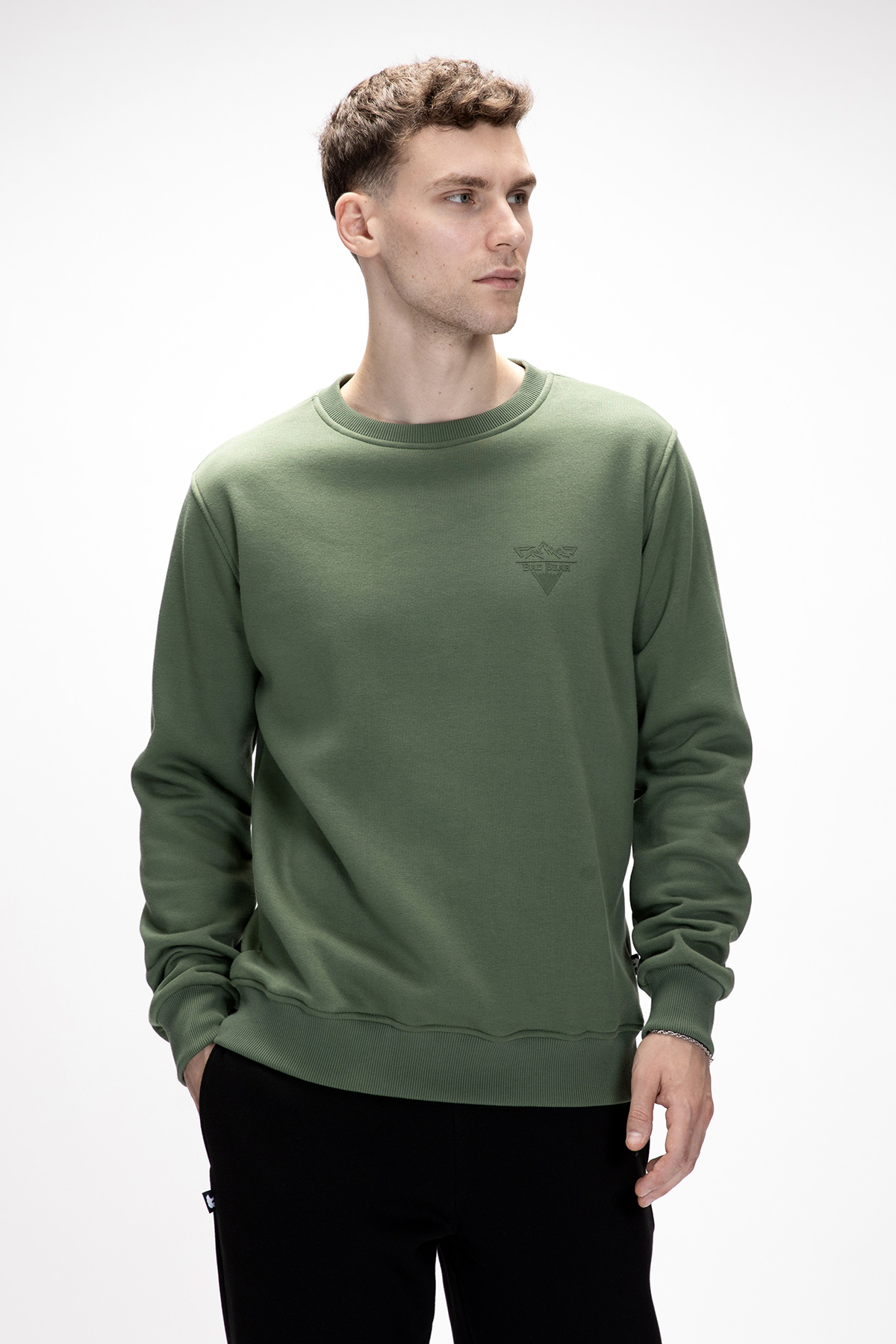 Windy Soluk Yeşi̇l Crewneck Erkek Baskılı Sweatshirt