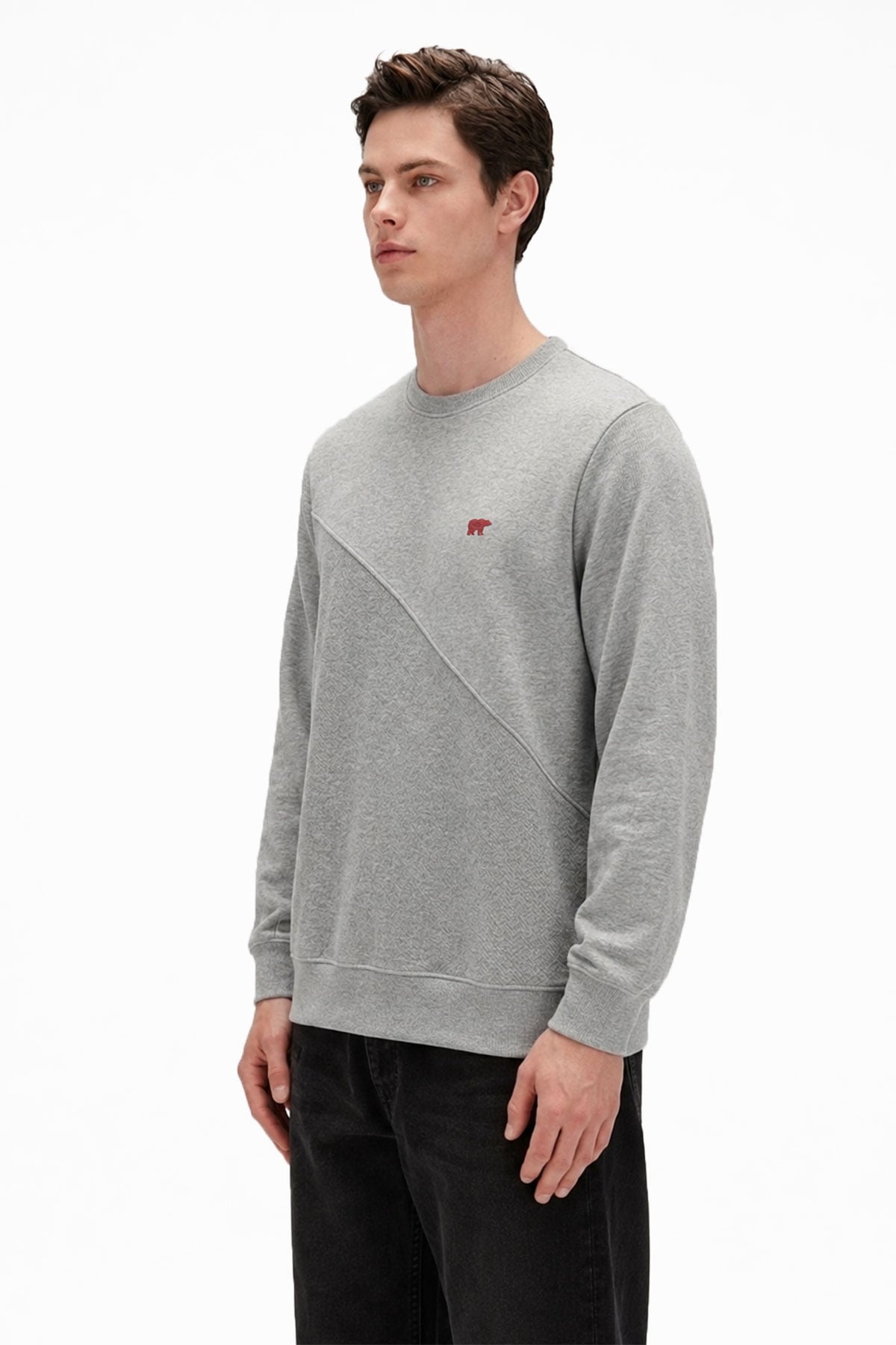 Tune Grimelanj Ters Şerit Detay Erkek Sweatshirt