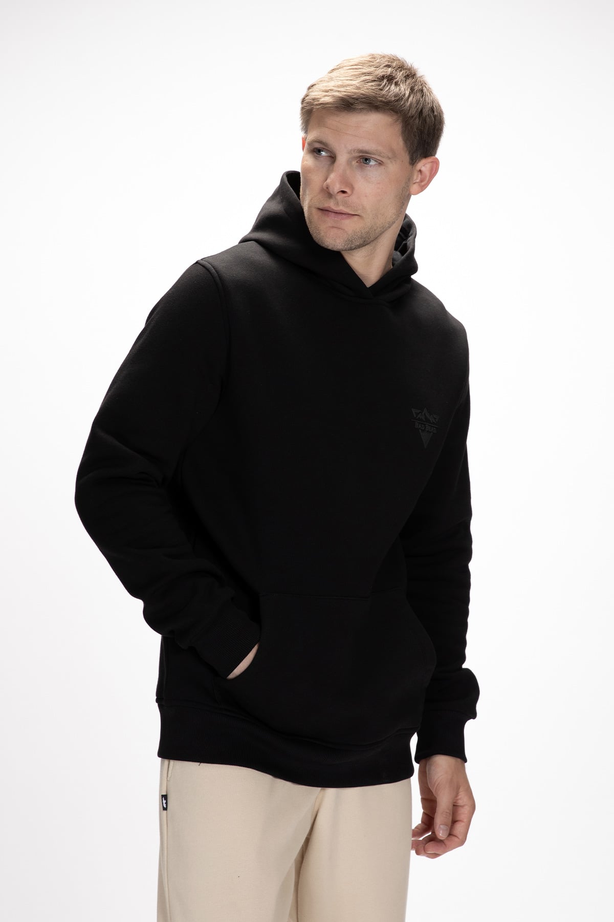 Lake Si̇yah Kapüşonlu Erkek Sweatshirt
