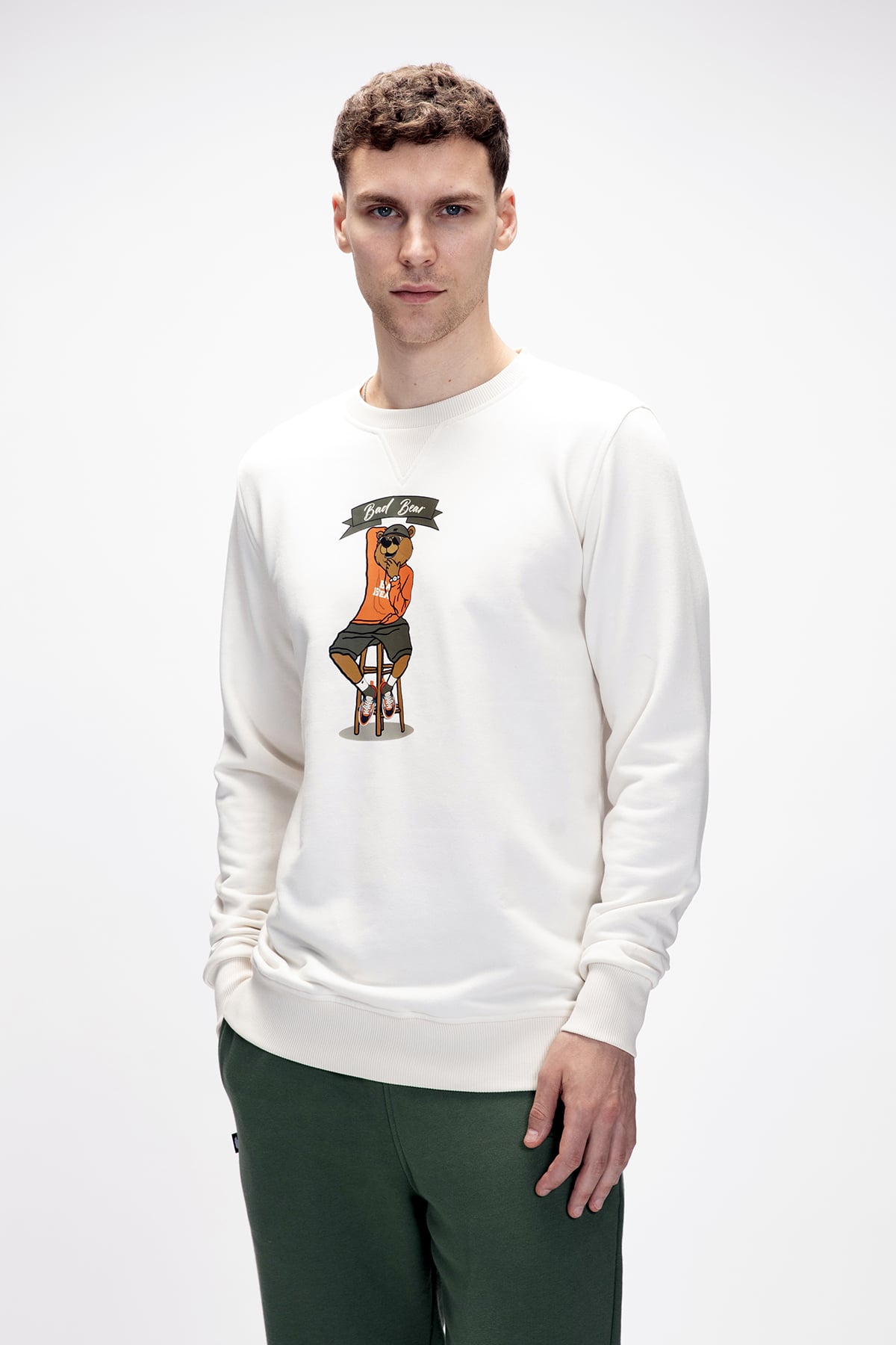 Acme Marshmallow Erkek Baskılı Sweatshirt
