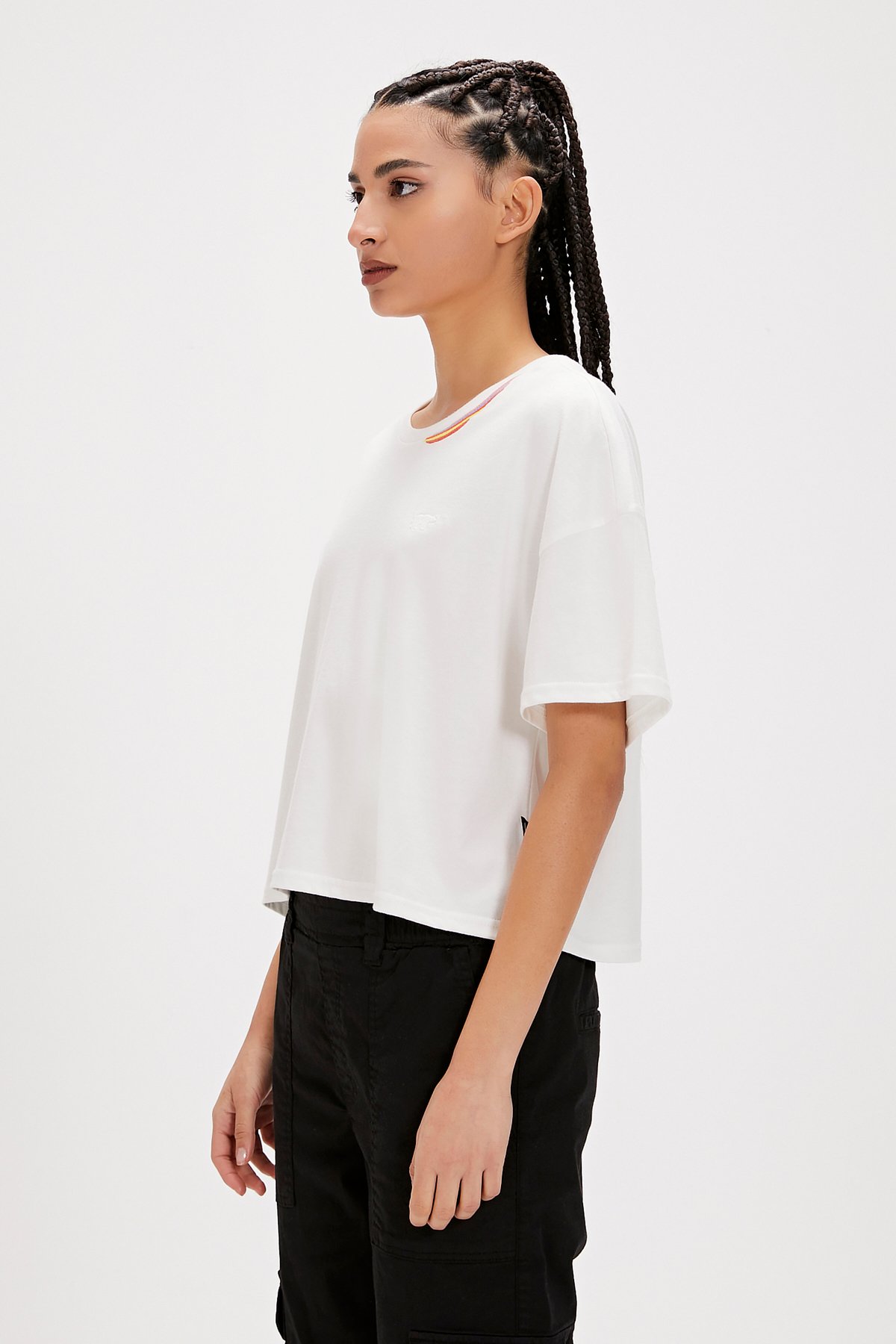 Amanda Beyaz Basic Kadın Tişört