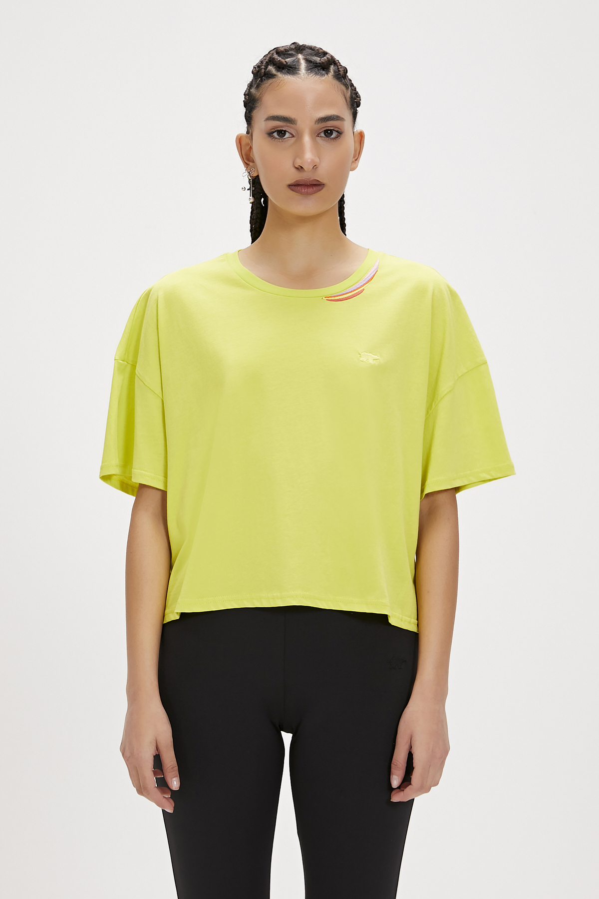 Amanda Yeşil Basic Kadın Tişört