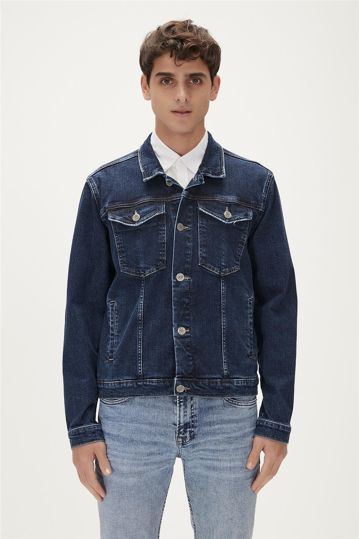 Roy Dark Blue Mens Denim Jacket