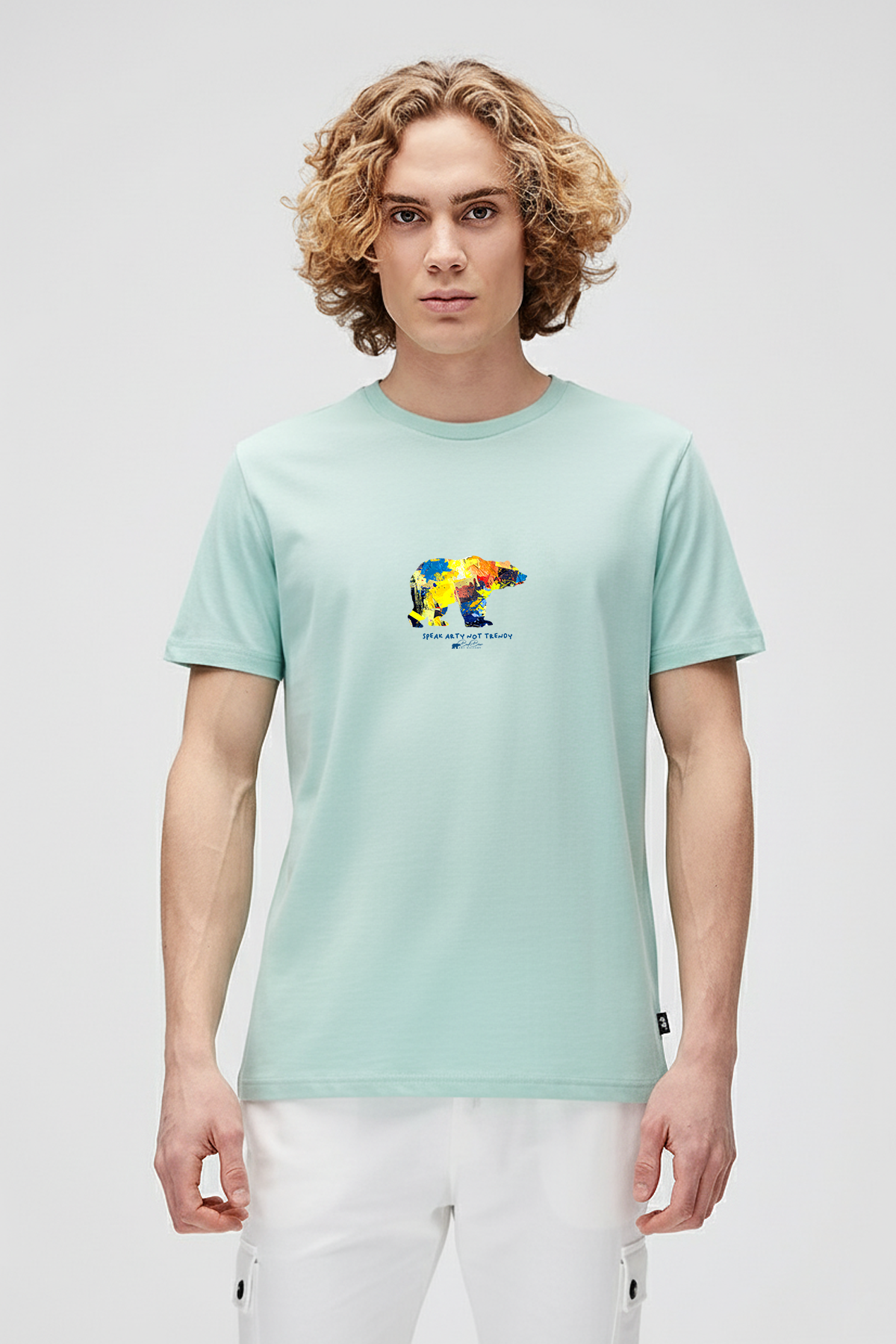 Speak Arty Pastel Yeşili Erkek Baskılı Tişört