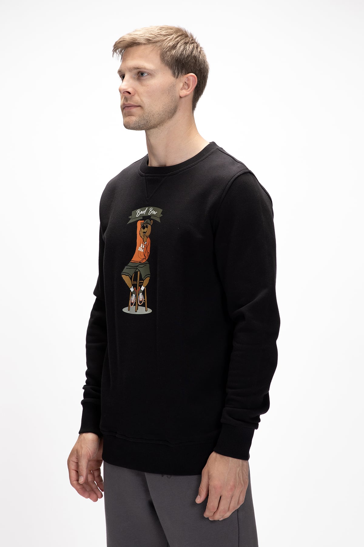 Acme Si̇yah  Erkek Baskılı Sweatshirt