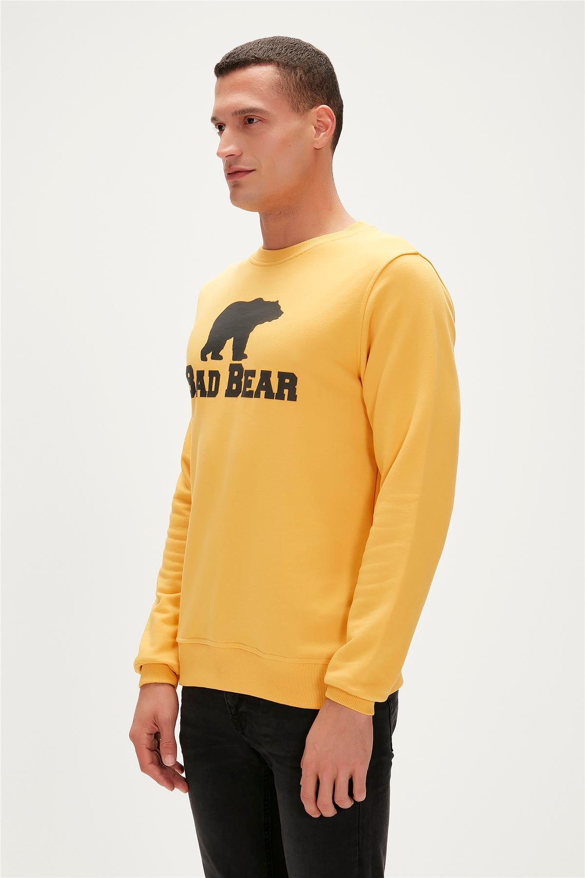 Bad Bear Crewneck Hardal Baskılı Erkek Sweatshirt
