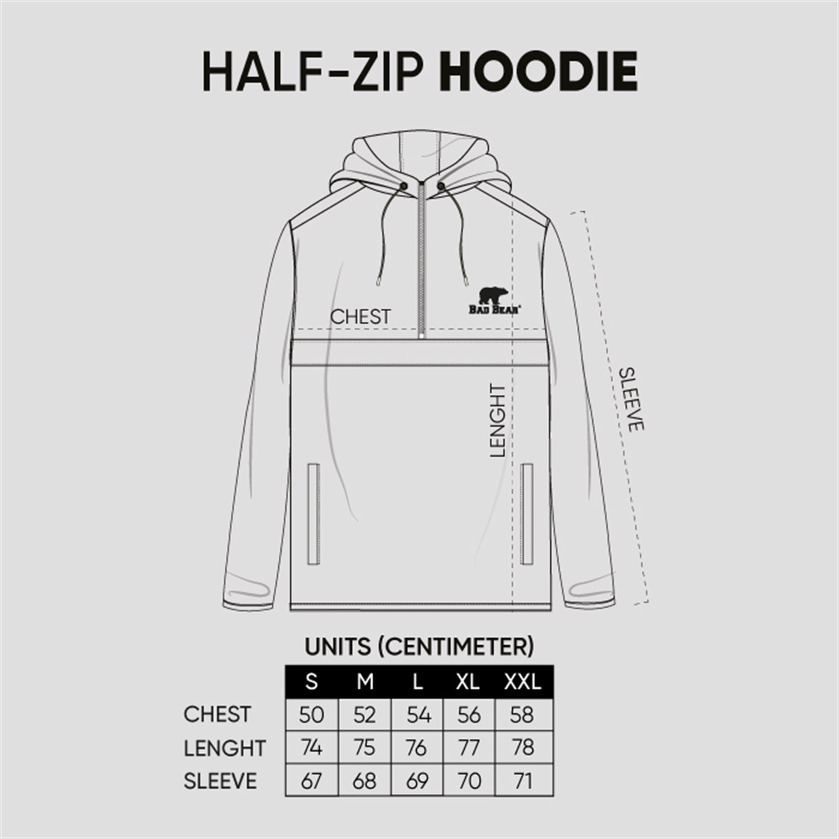 Defence Half-Zip Hoodie Beyaz Yarım Fermuarlı Kapüşonlu Erkek Sweatshirt