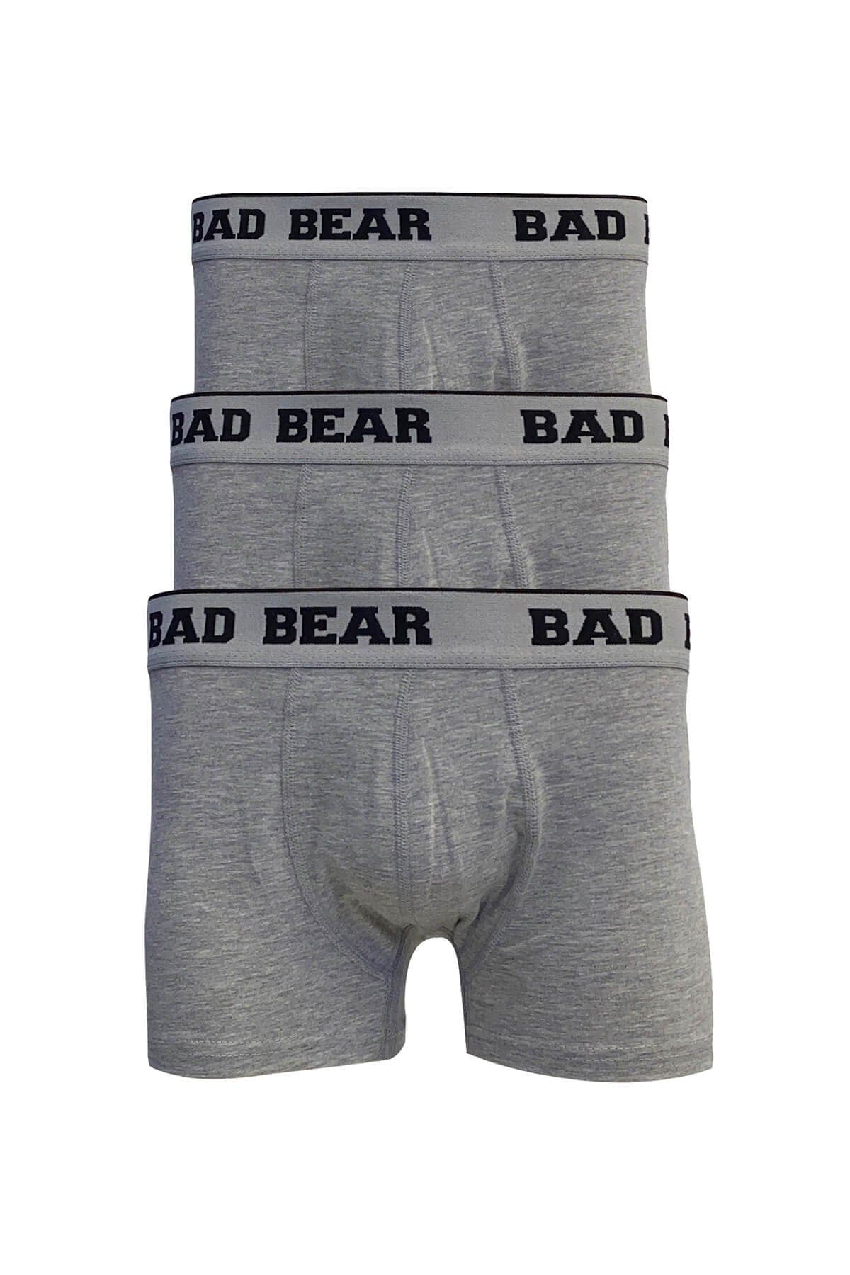 Bad Bear Erkek Gri Melanj Boxer Basıc Boxer 3-Pack