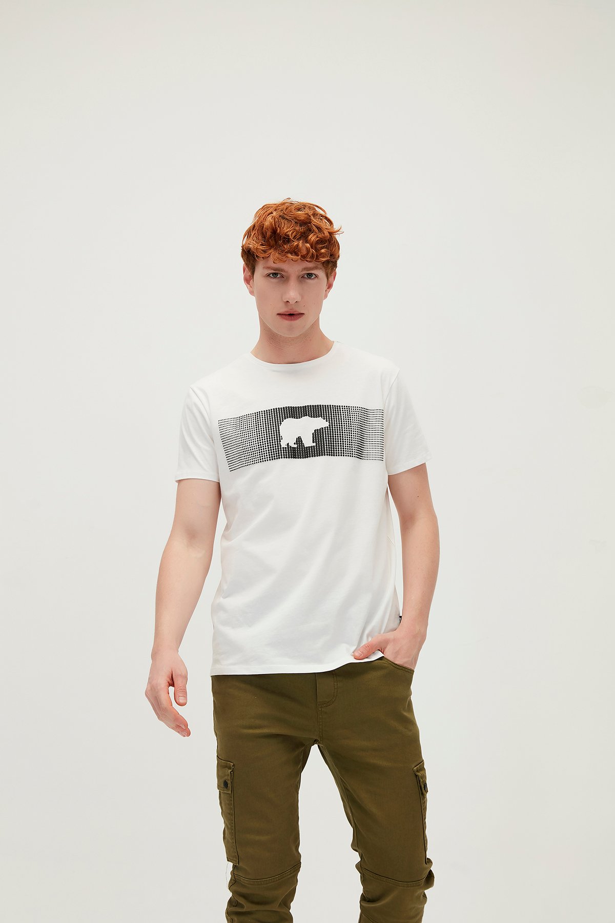 Fancy T-Shirt Off-White Beyaz 3D Baskılı Erkek Tişört