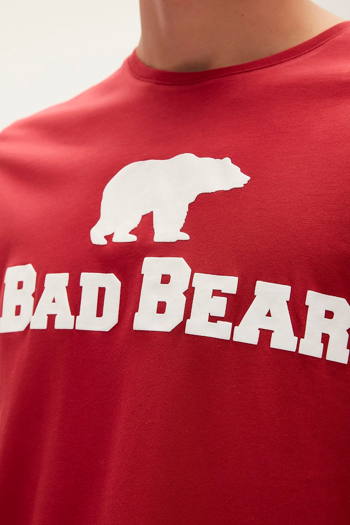 Bear Tee T-Shirt Lava Kırmızı Logo Baskılı Erkek Tişört 