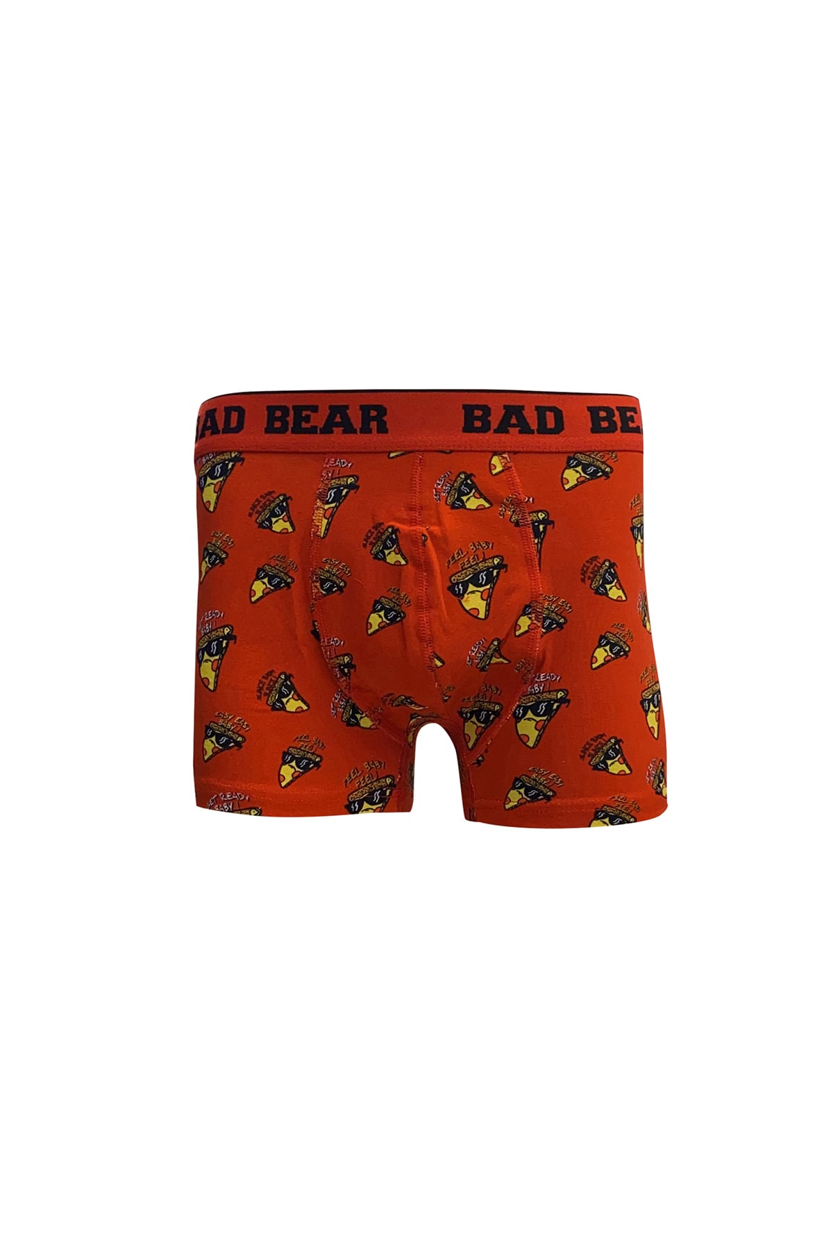 Pizza Desenli Crimson Red Kırmızı Erkek Boxer