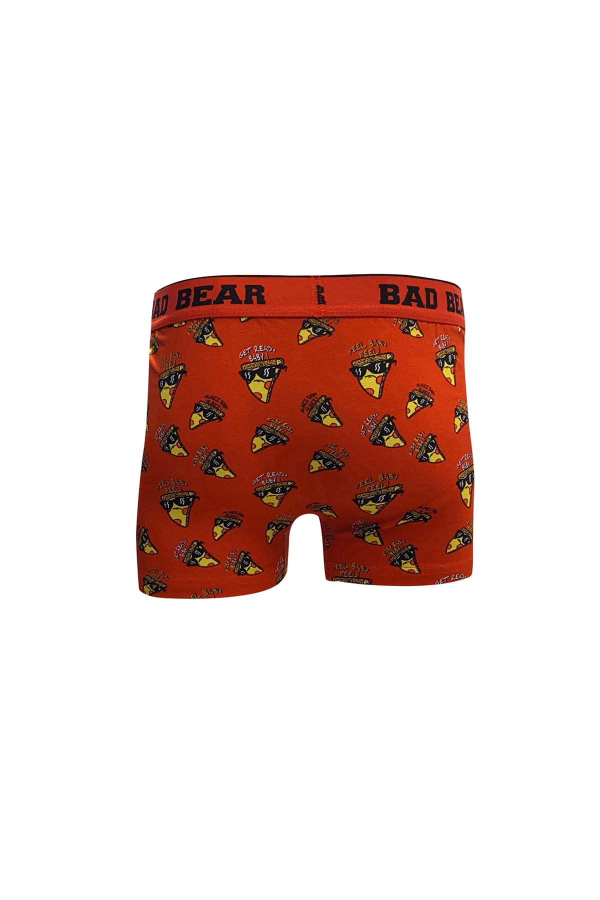 Pizza Desenli Crimson Red Kırmızı Erkek Boxer