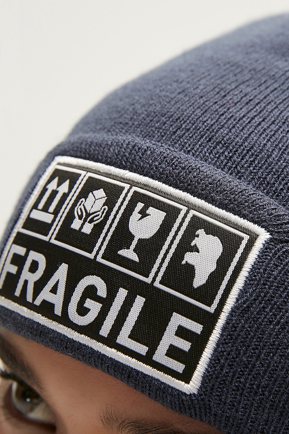 Fragile Indigo Blue Beanie