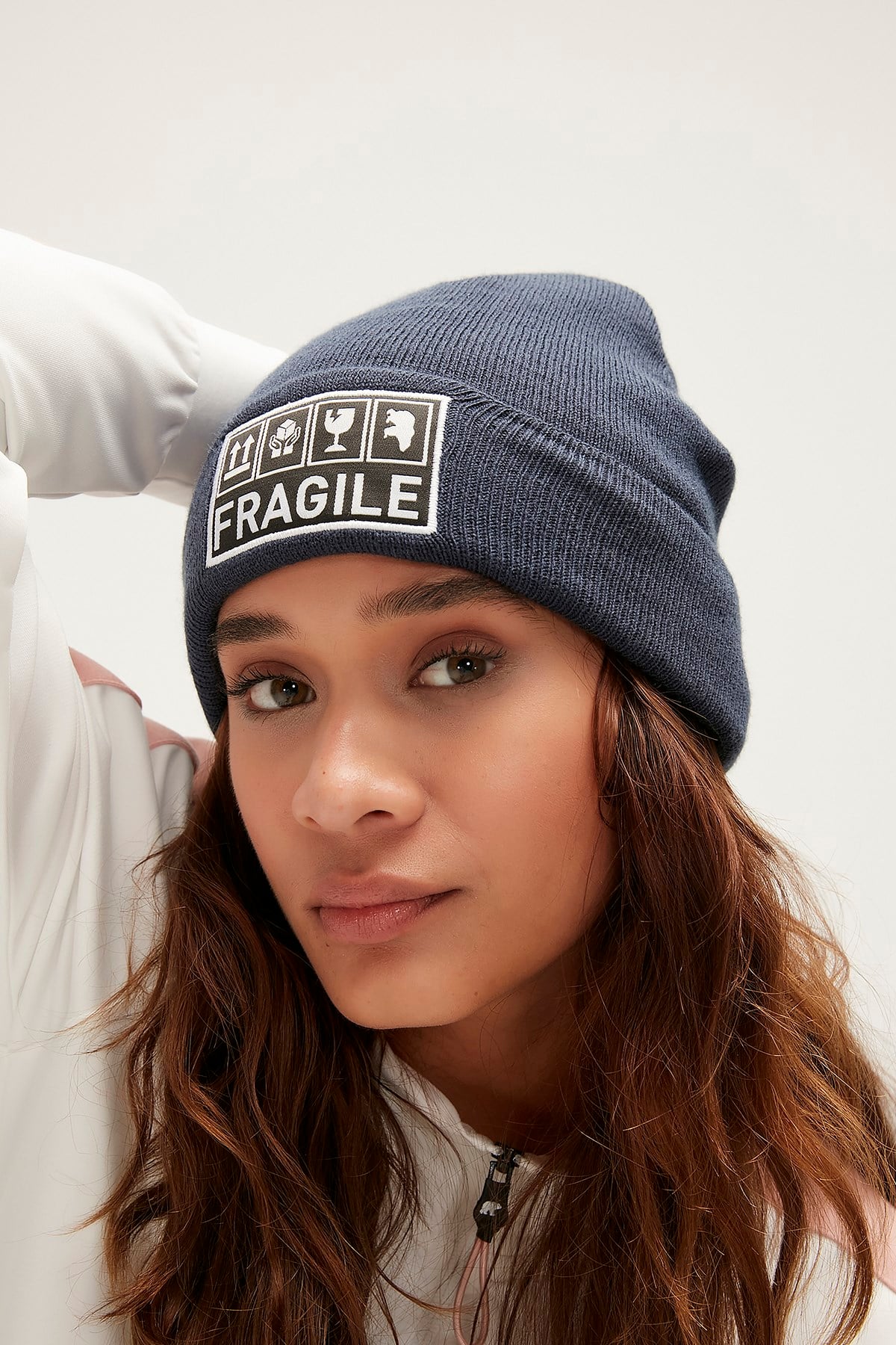 Fragile Indigo Blue Beanie