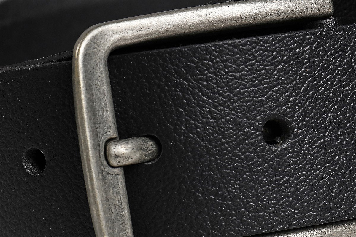 Point Leather Belt Black