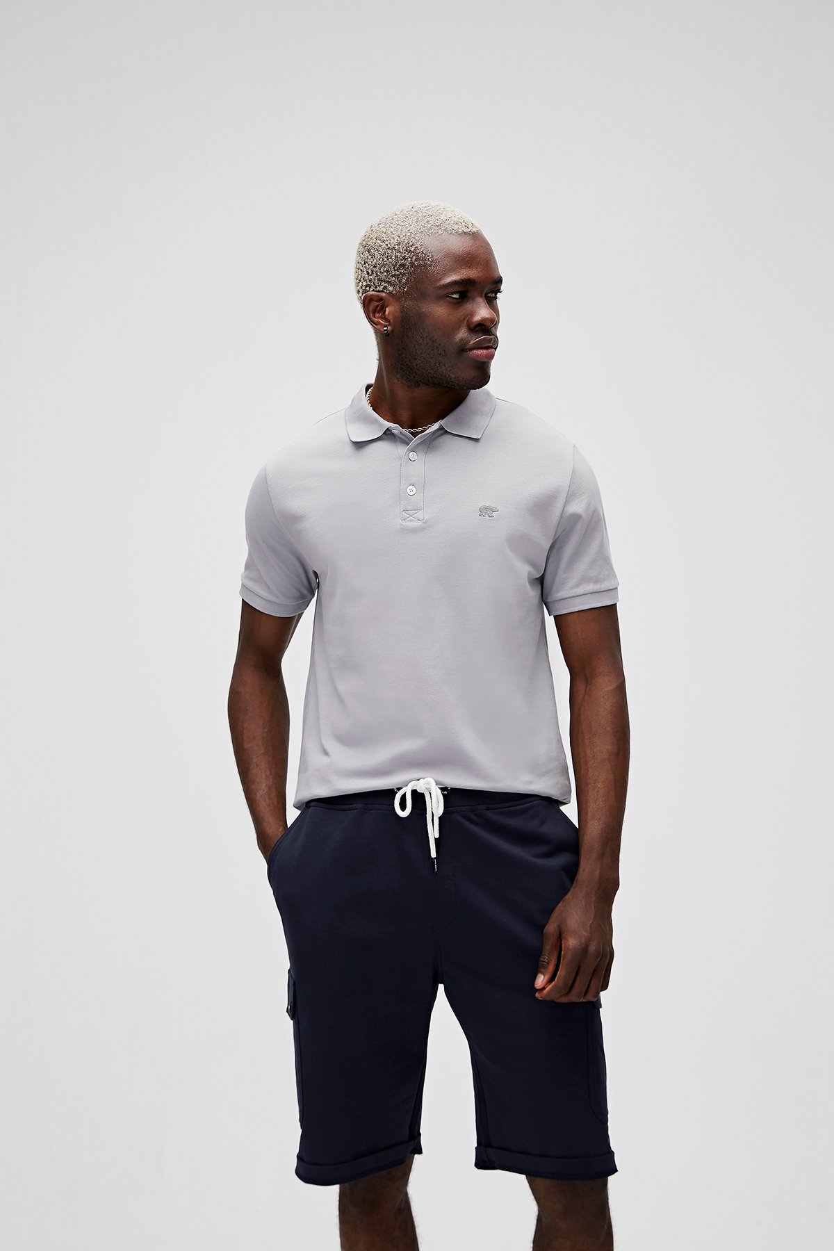 Stark Duman Gri Polo Yaka Erkek T-Shirt