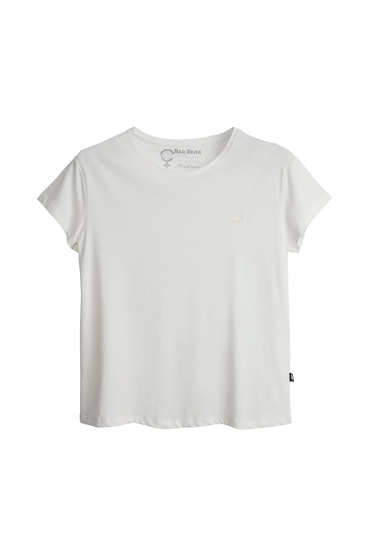 Violet O-Neck T-Shirt Off-White Beyaz Basic Kadın Tişört