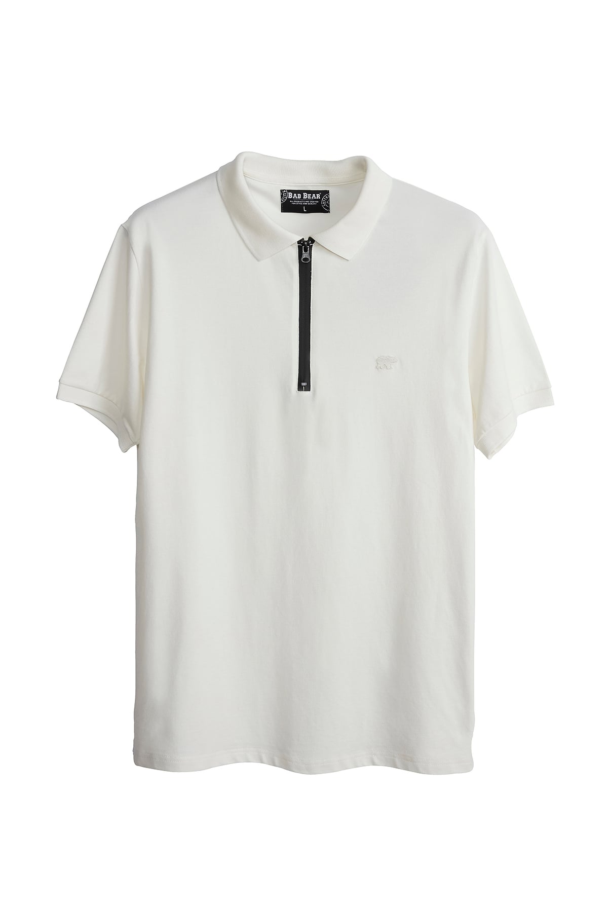 Cord Polo Off-White Zipper Mens Shirt