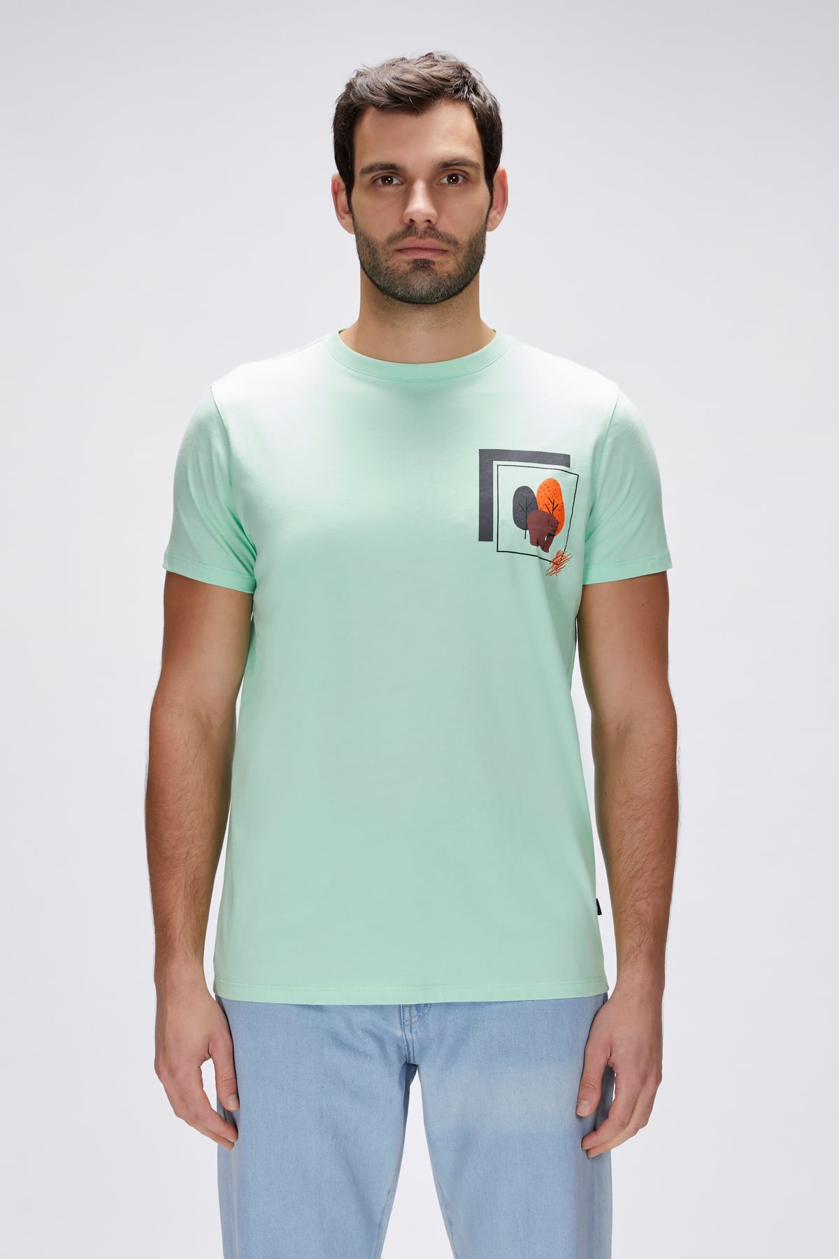 Bain Green Fig Mens Printed T-Shirt
