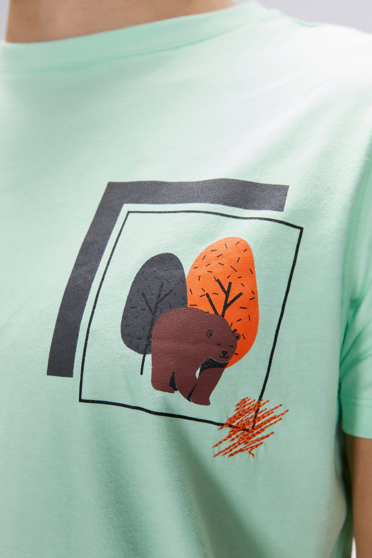 Bain Green Fig Mens Printed T-Shirt
