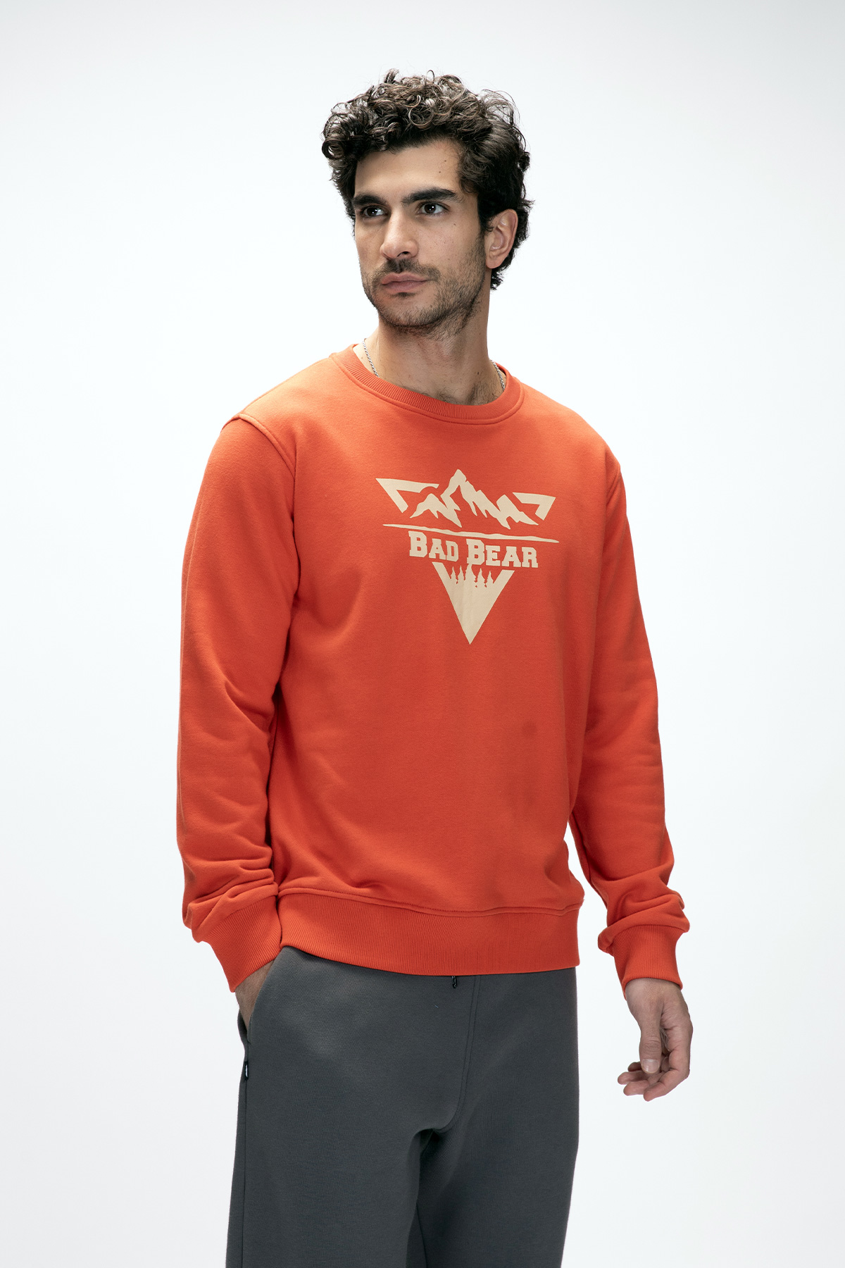 Mountain Tarçın Crewneck Erkek Baskılı Sweatshirt