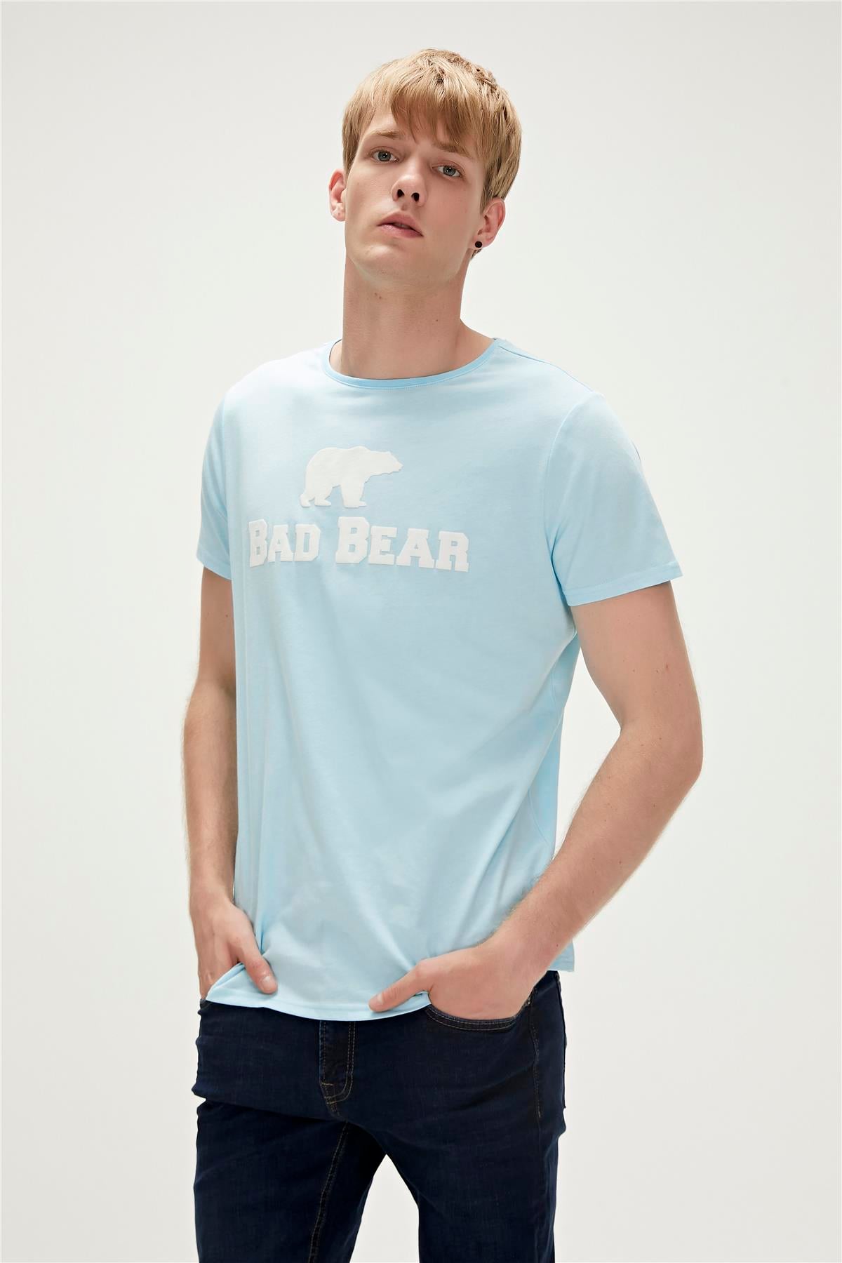 Bear Tee Sky Blue Mens T-Shirt
