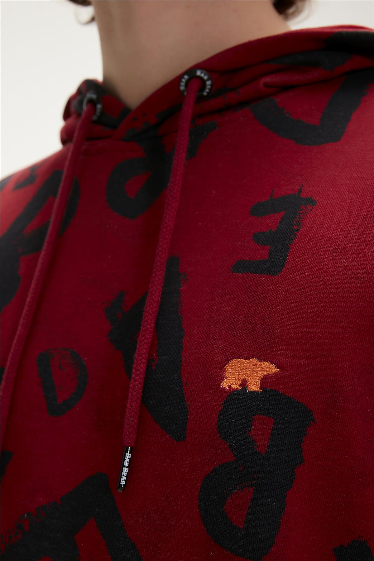 Bling Maroon Mens Hoodie