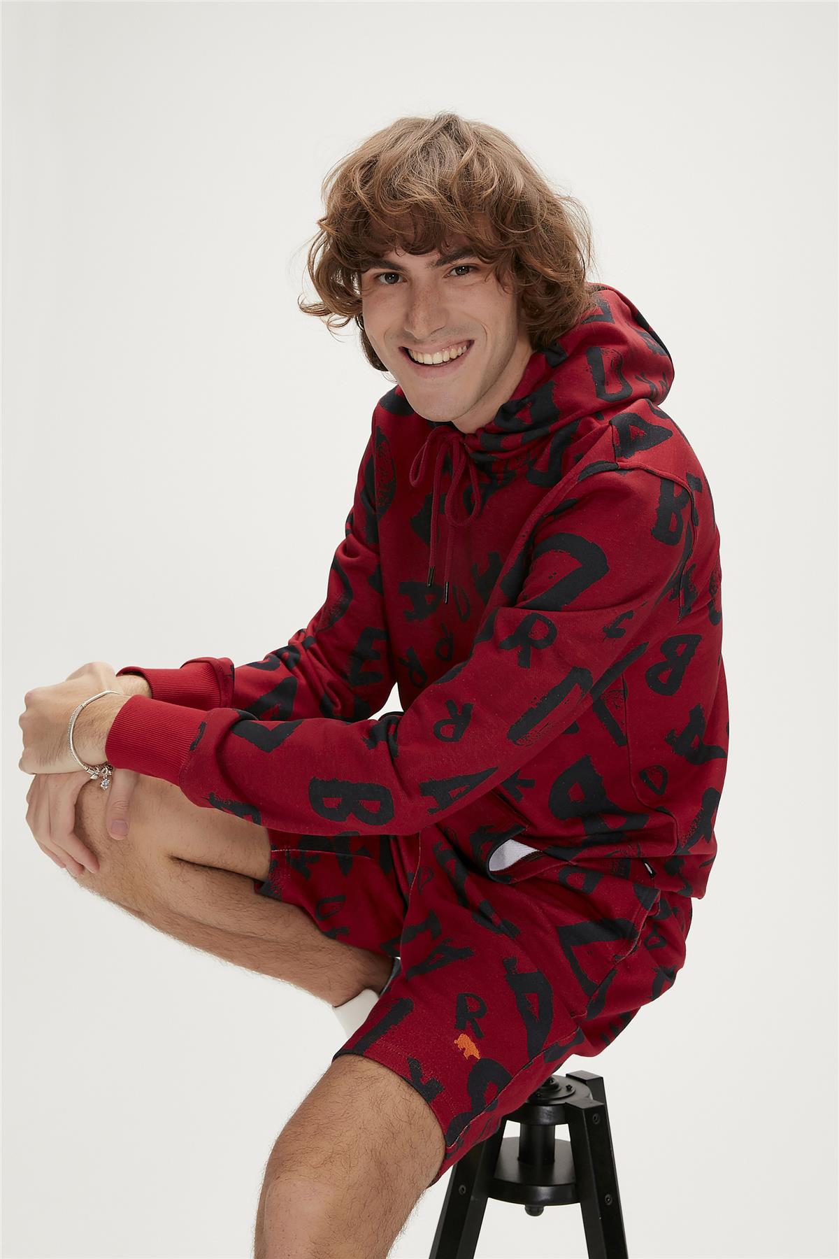 Bling Maroon Mens Hoodie