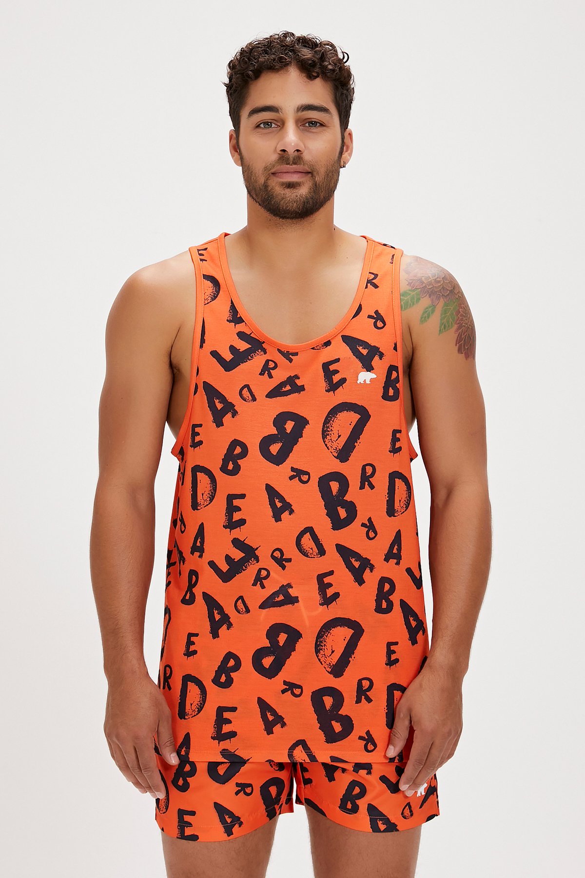 Bling Orange Mens Tank Top