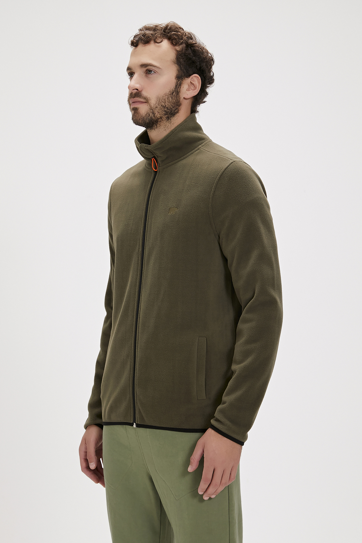 Bowie Khaki Mens Full-Zip Polar Jacket