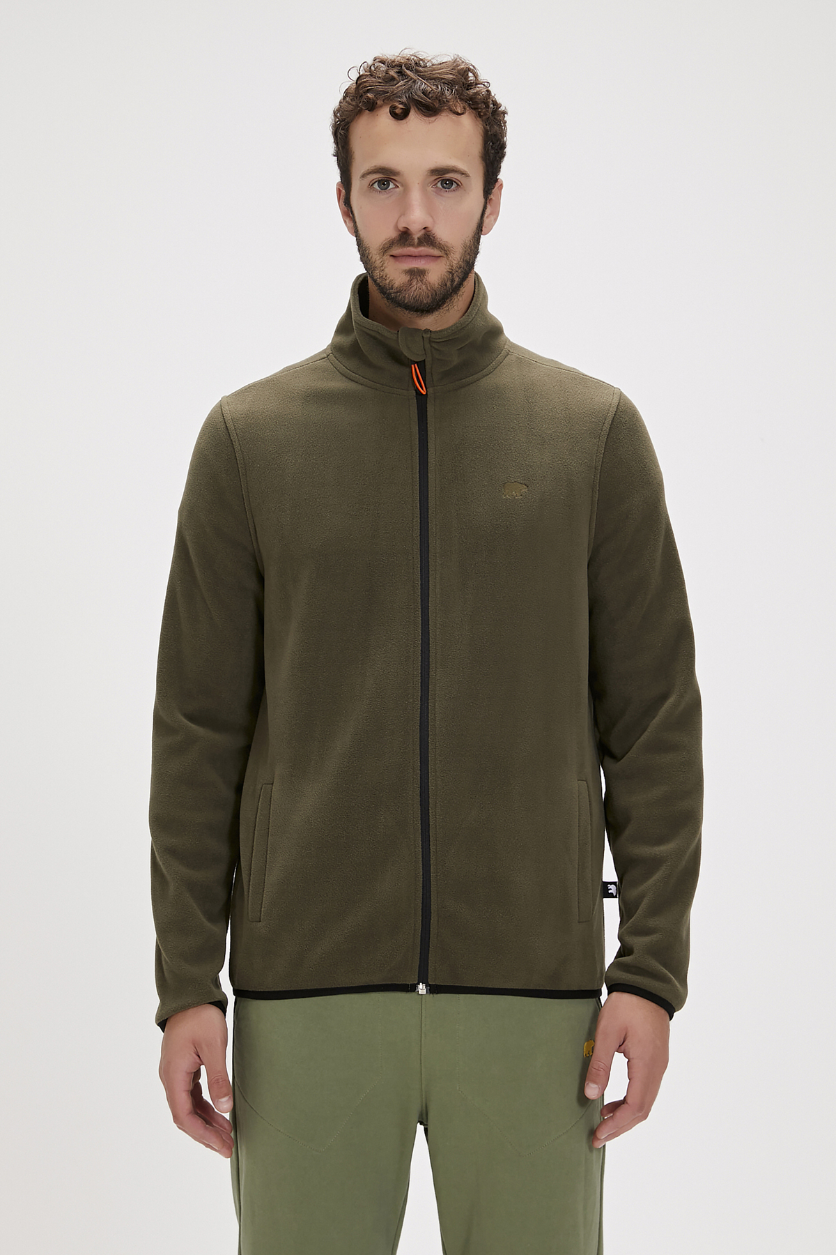 Bowie Khaki Mens Full-Zip Polar Jacket