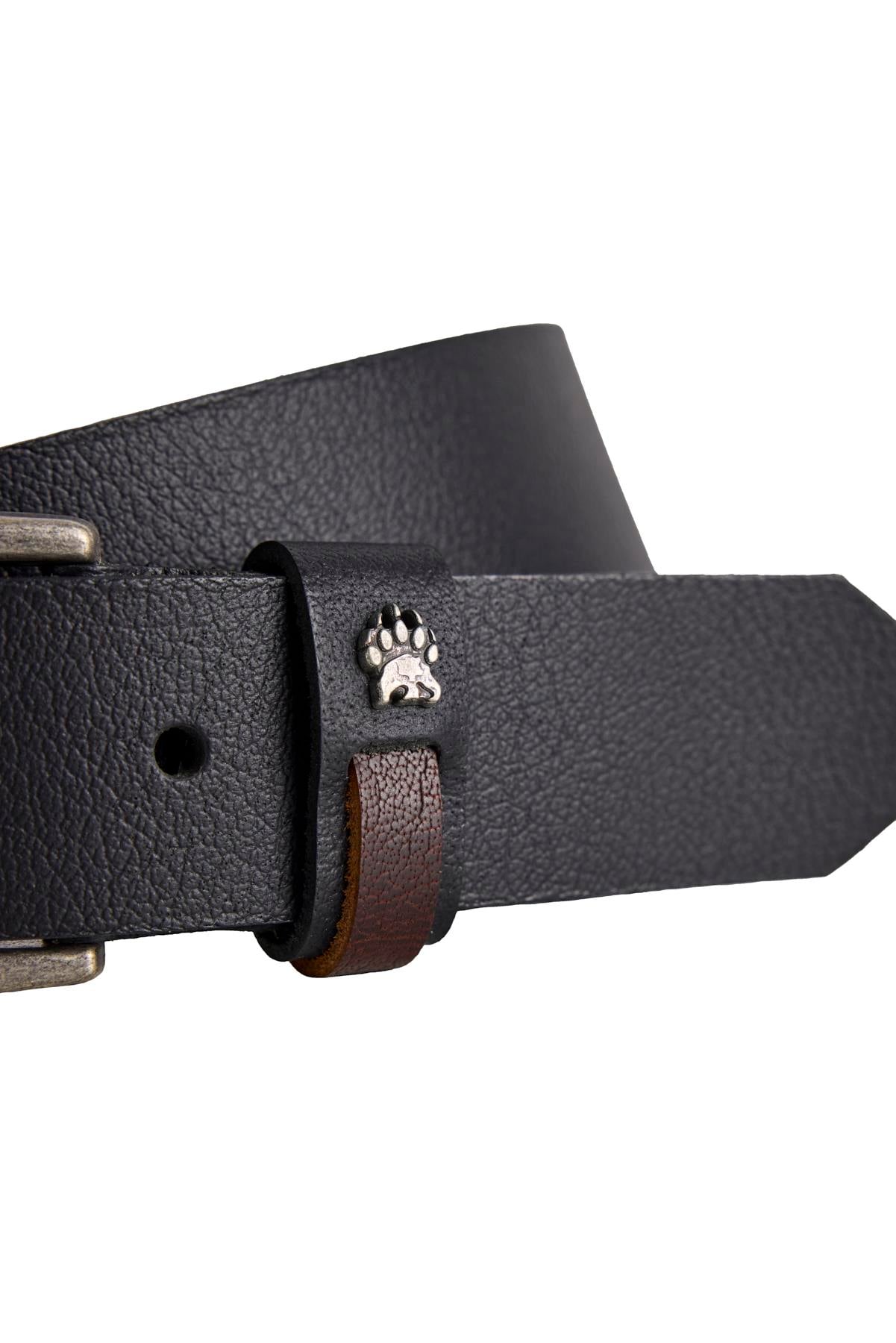 Claw Print Black Mens Belt