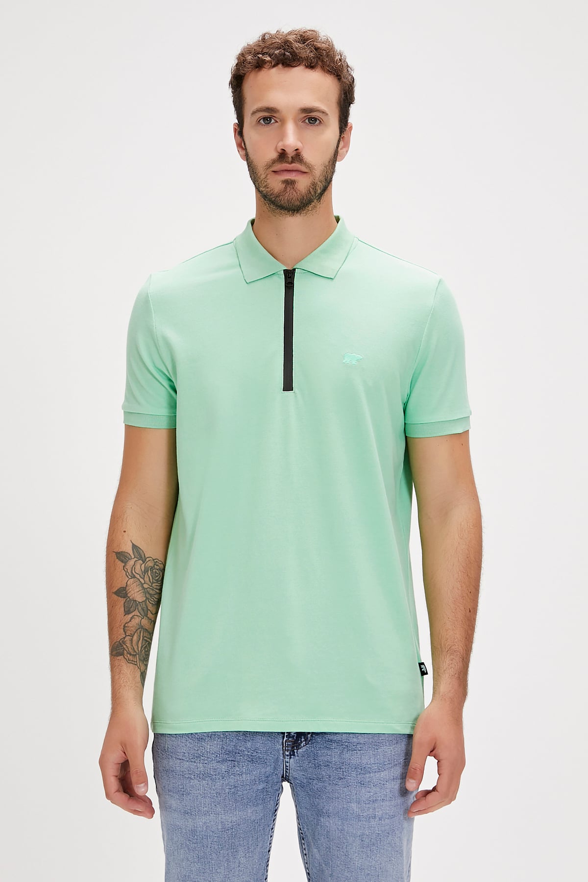 Cord Polo Green Fig Mens T-Shirt