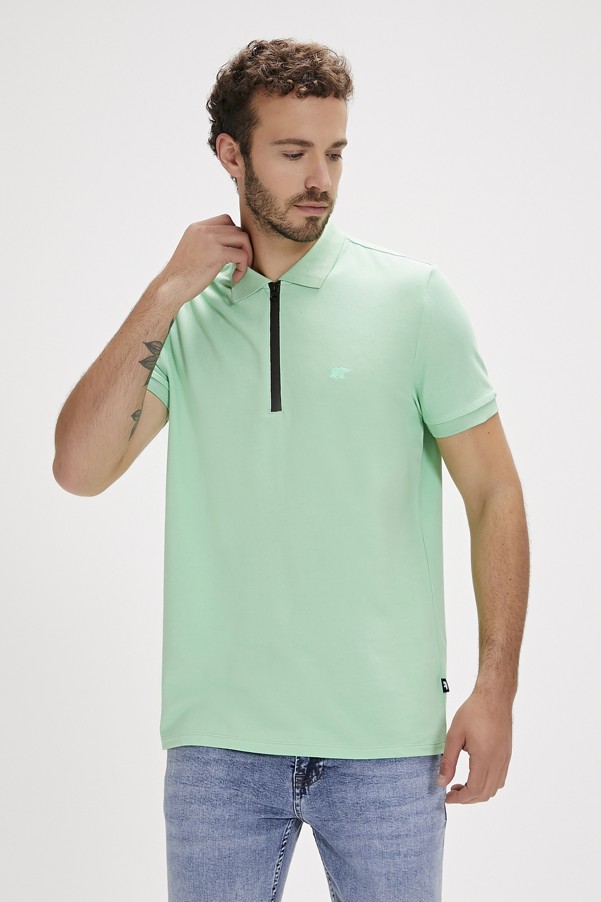 Cord Polo Green Fig Mens T-Shirt