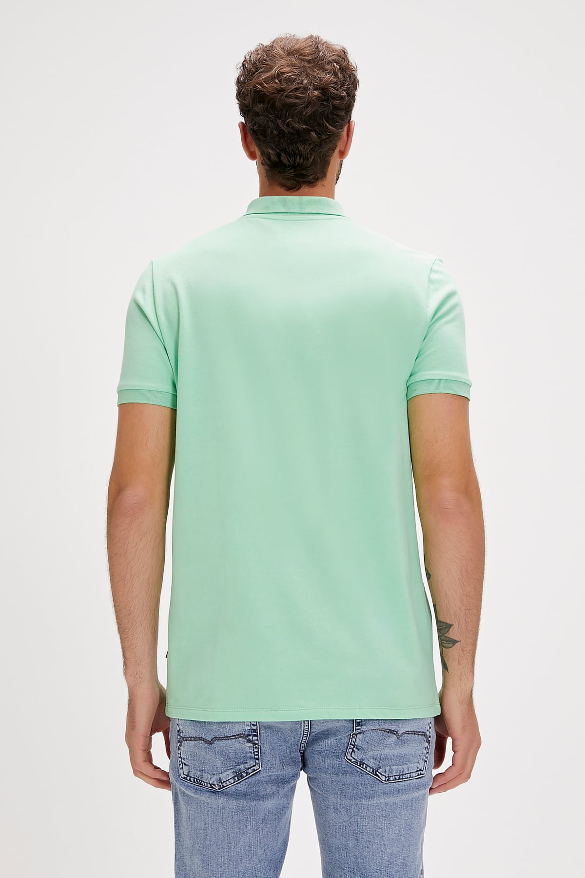 Cord Polo Green Fig Mens T-Shirt