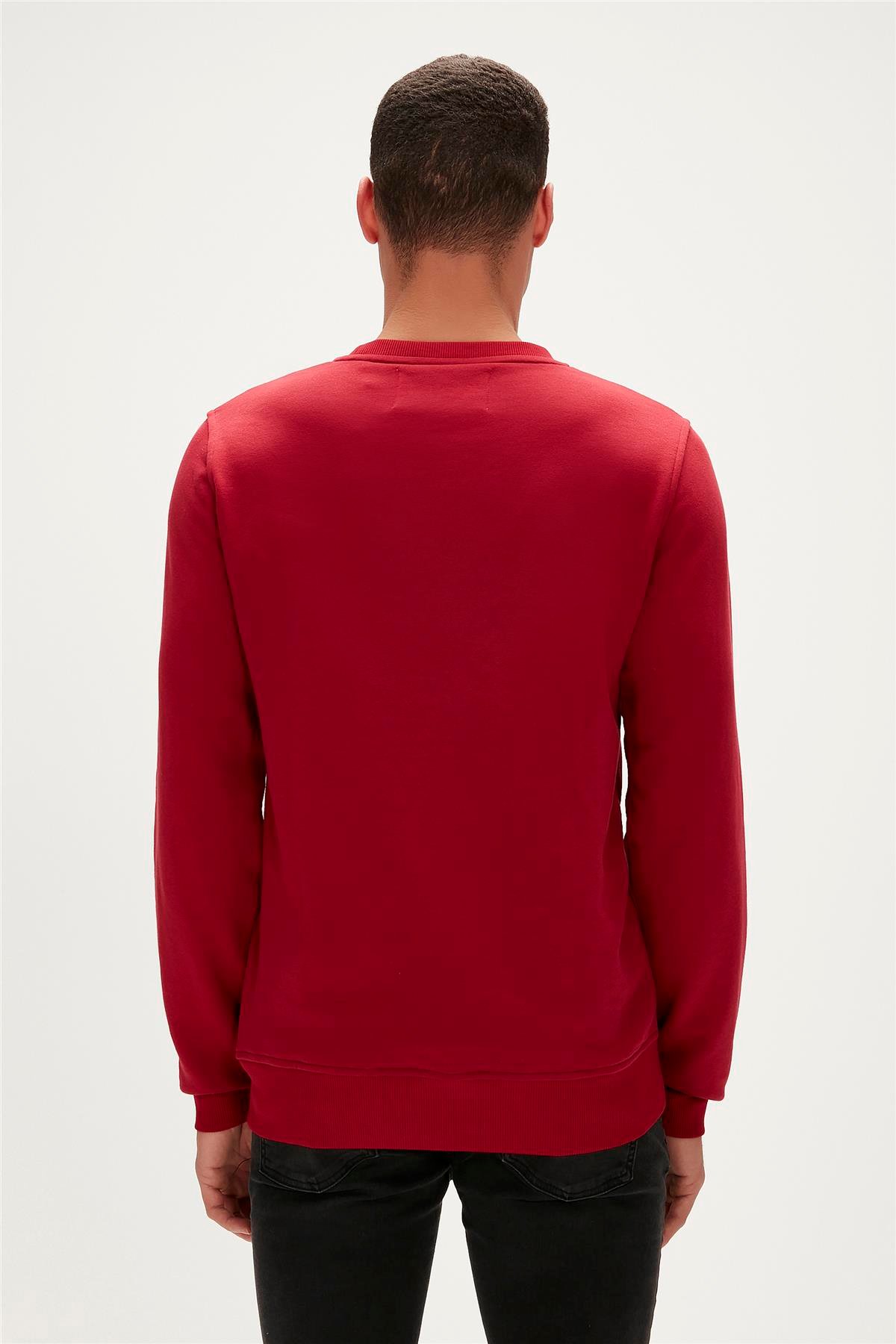 Crayon Crewneck Maroon Erkek Sweatshirt