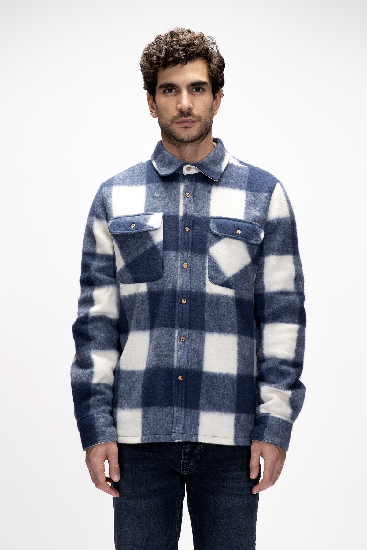 TORRES SHIRT TARTAN SHIRT LACİVERT  MAN SHIRT TORRES SHIRTTORRES SHIRT