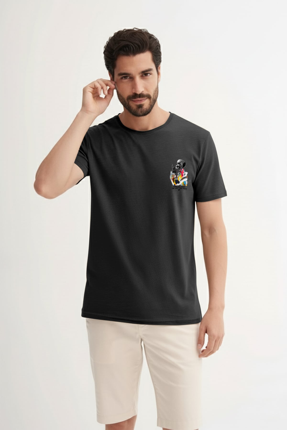 HURT T-SHIRT PRINTED T-SHIRT SİYAH  MAN T-SHIRT HURT T-SHIRTHURT T-SHIRT