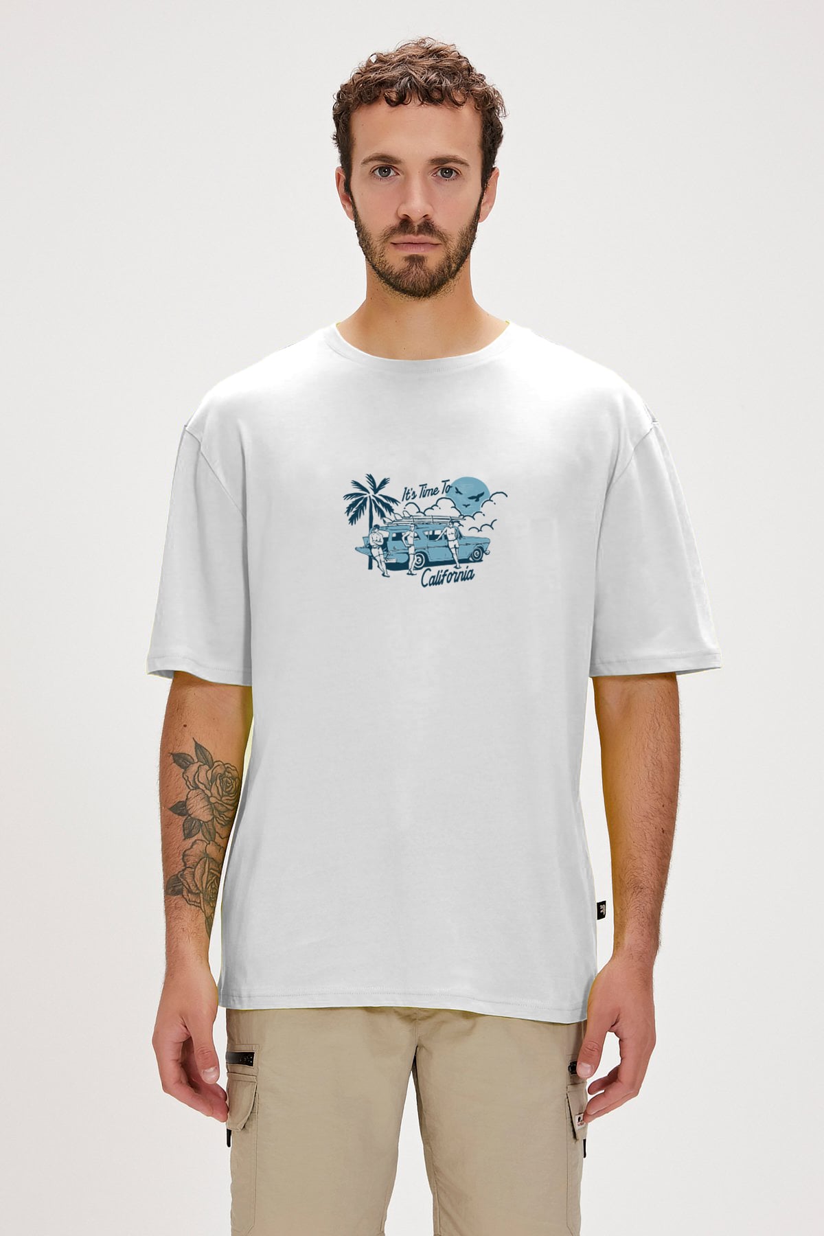 TIME TO T-SHIRT PRINTED T-SHIRT BEYAZ  MAN T-SHIRT TIME TO T-SHIRTTIME TO T-SHIRT