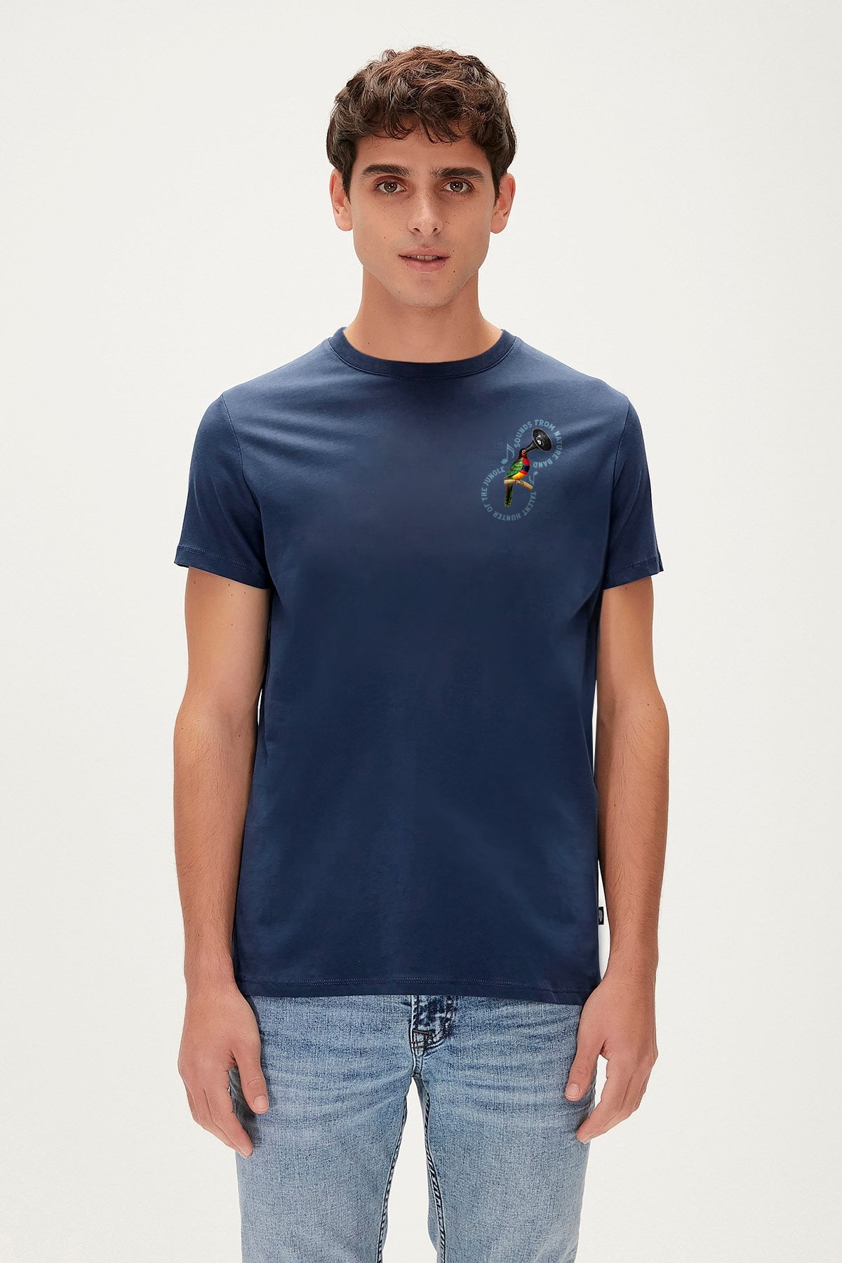 NATURE BAND T-SHIRT PRINTED T-SHIRT LACİVERT  MAN T-SHIRT NATURE BAND T-SHIRTNATURE BAND T-SHIRT