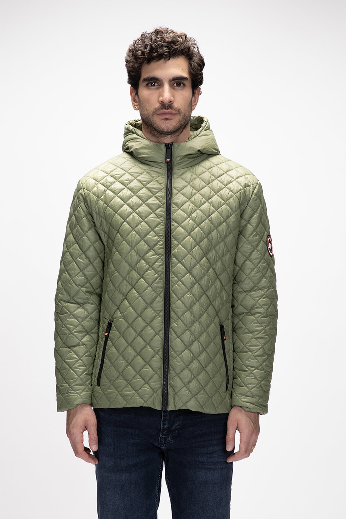Shang Soluk Yeşi̇L Puffer Kapüşonlu Erkek Mont