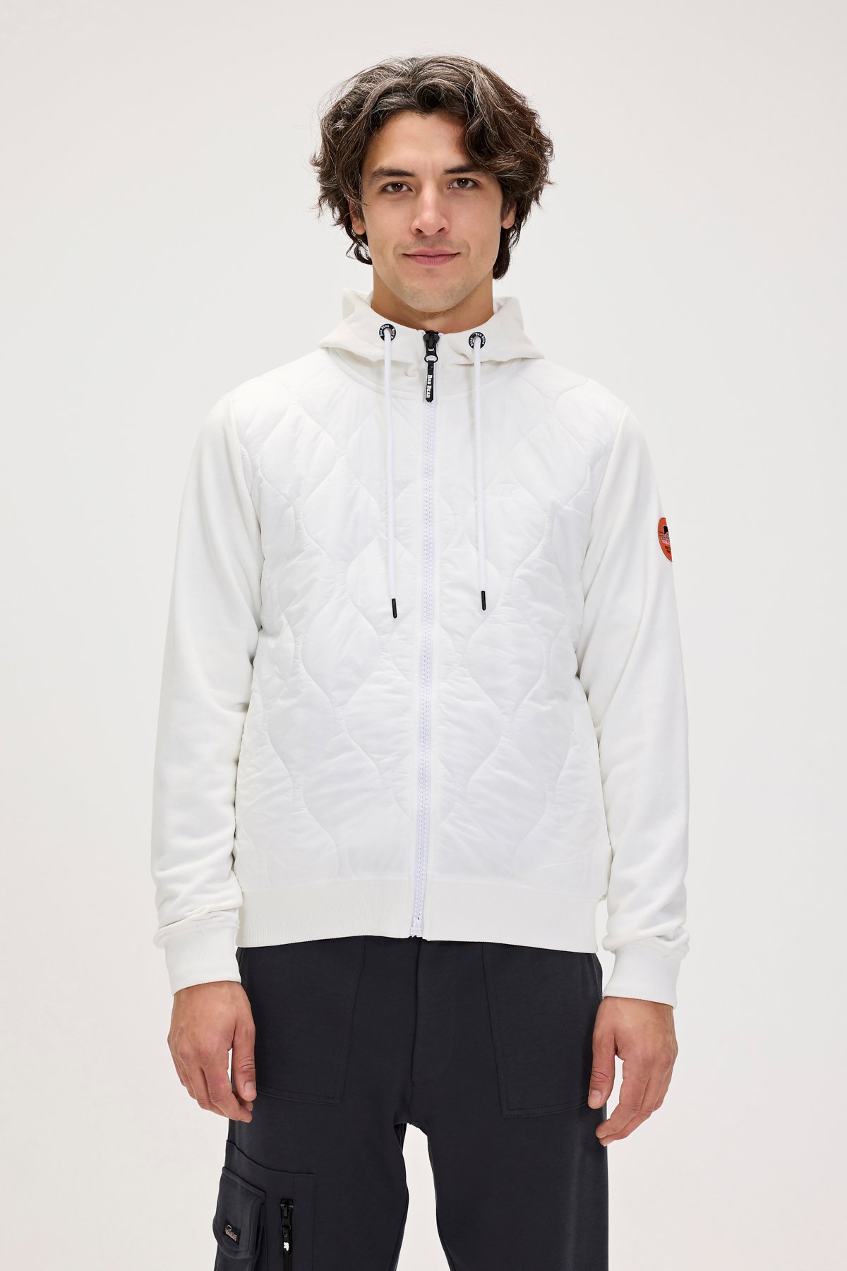 Cyrus Full-Zip Off-White Mens Hoodie